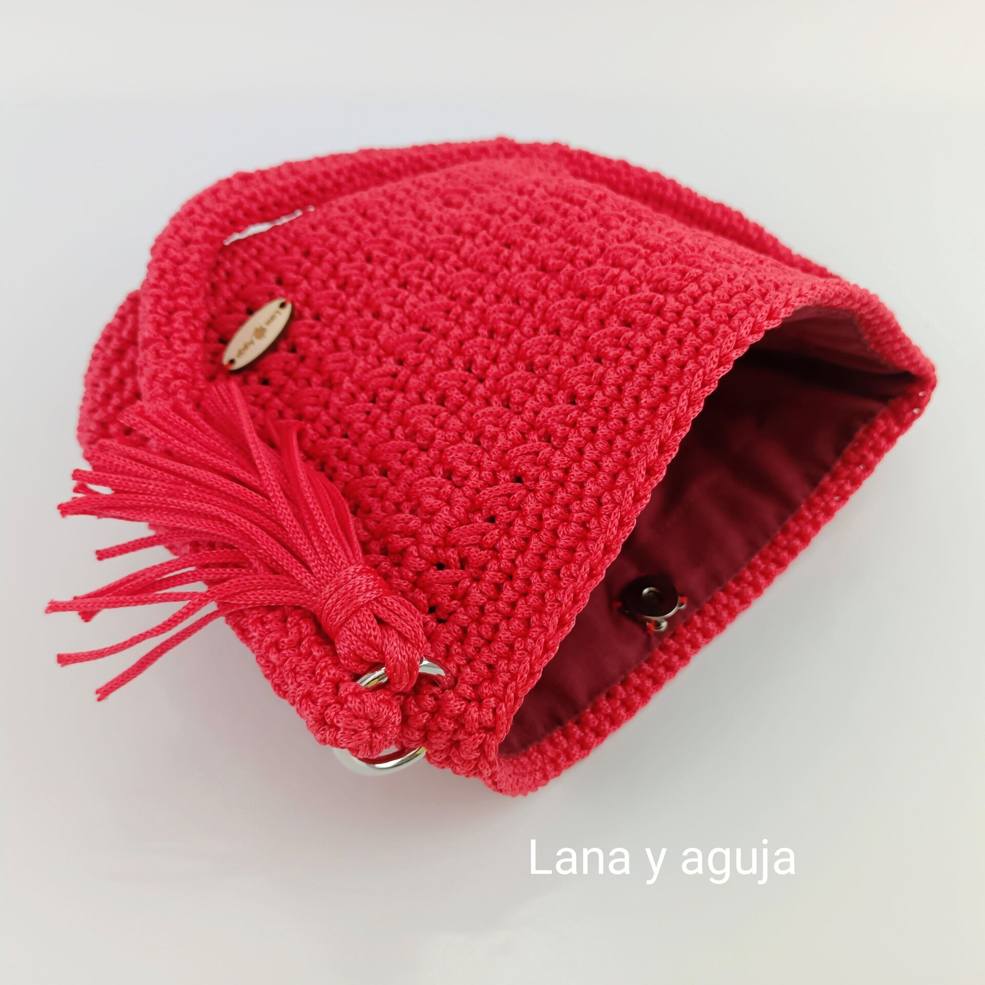 Bolso de crochet, Modelo Amai, bolso de hombro. - 8