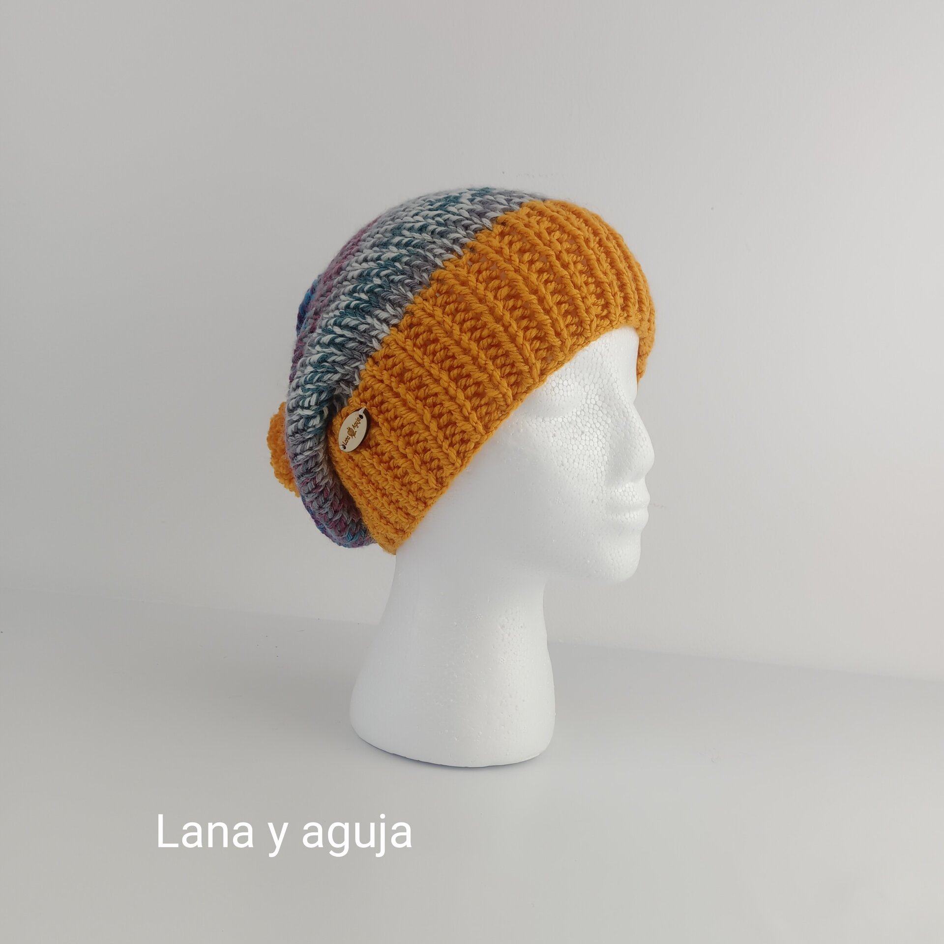 Gorro tejido invierno, gorro de lana largo, gorro mujer. - 8