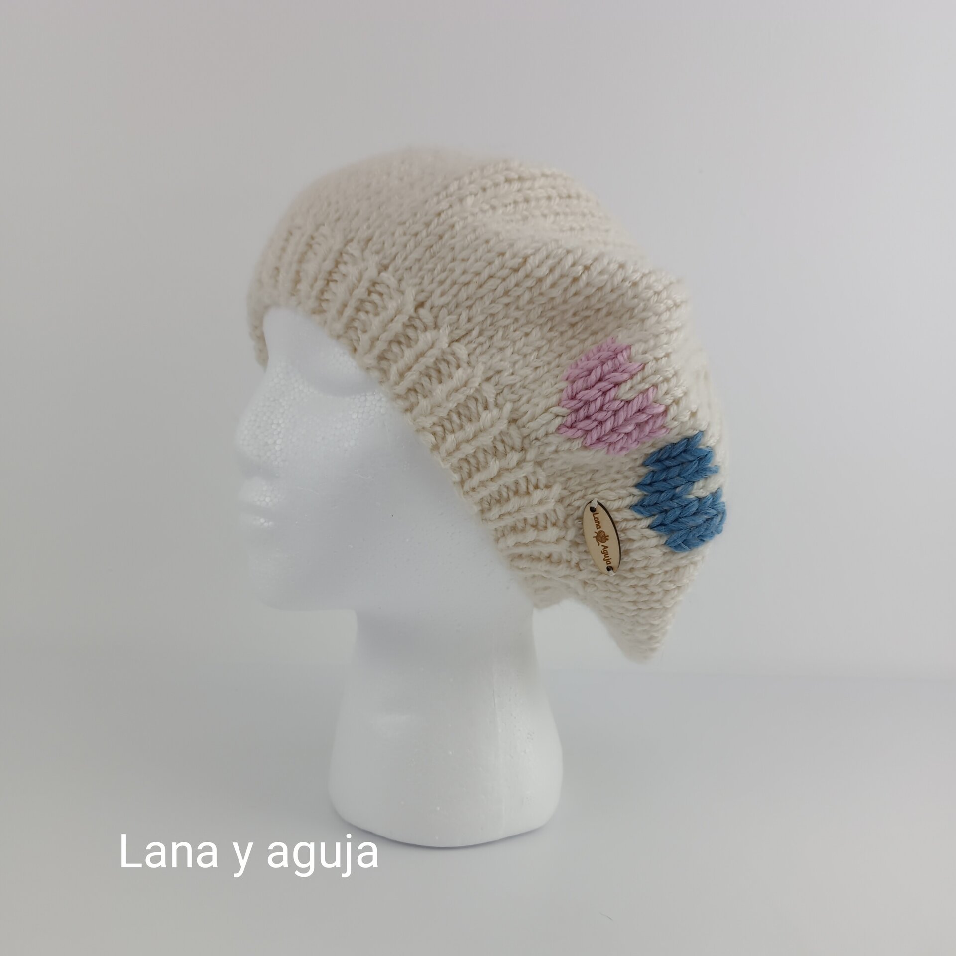 Boina tejida a mano para mujer, Boina bordada, hecho a mano. VARIOS COLORES - 6