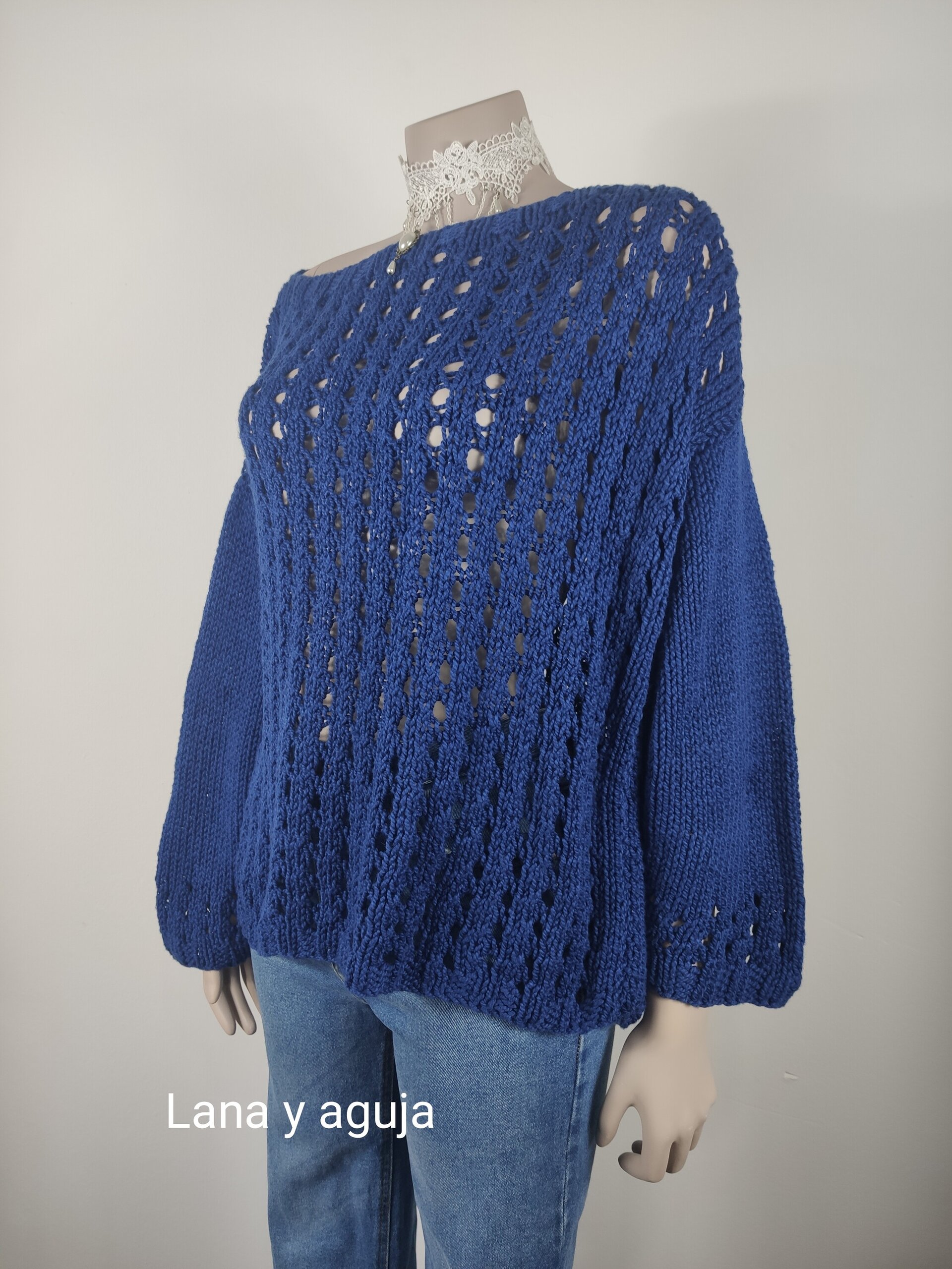Jersey de algodón hecho a mano. Talla L. - 2