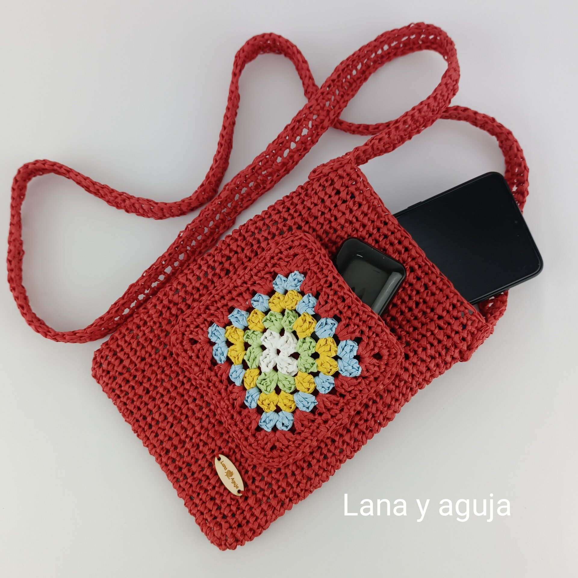 Bolso de crochet, bolso de hombro, tejido a mano, diseño original. - 8
