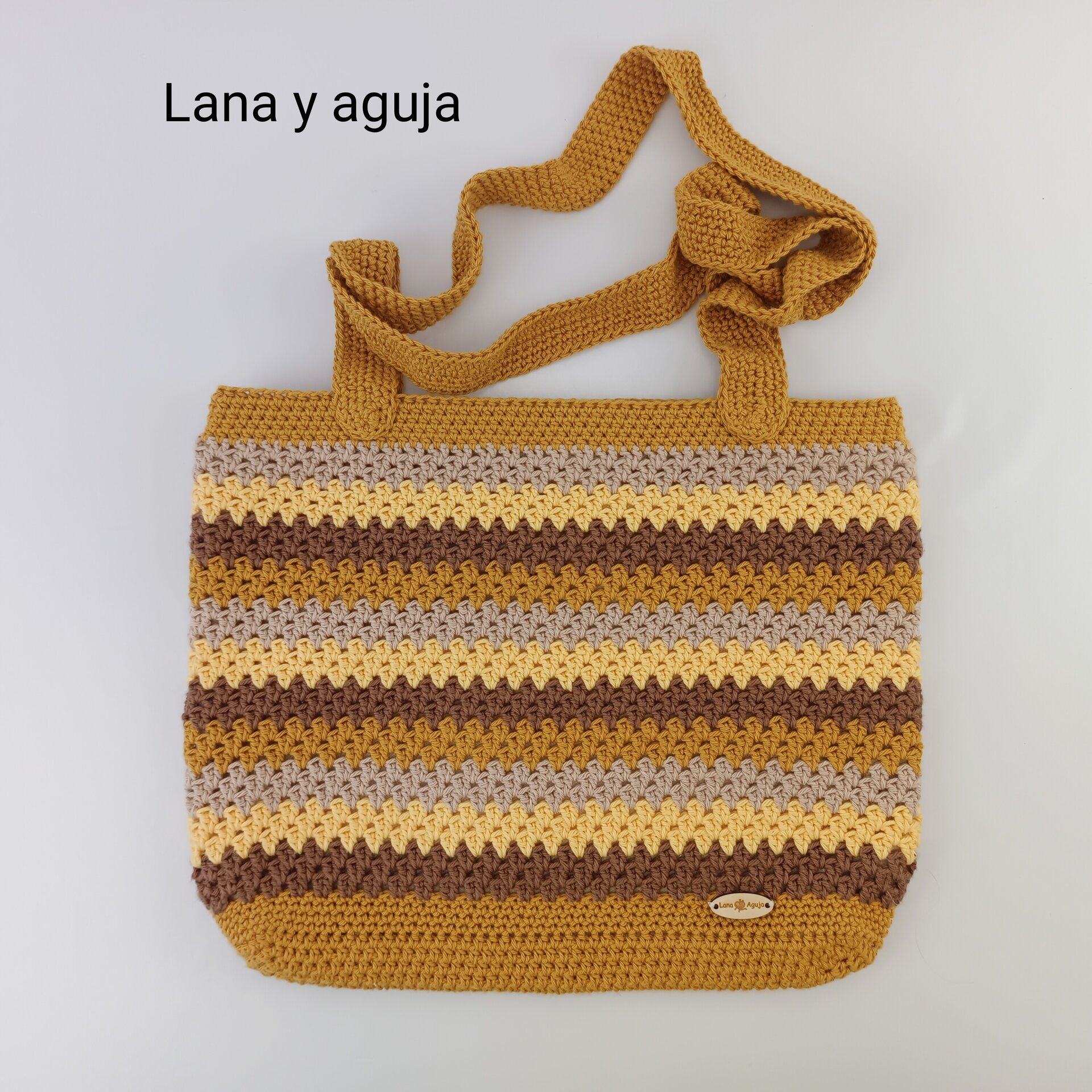 Bolso de crochet, bolso de asas, tejido a mano, VARIOS COLORES. - 9
