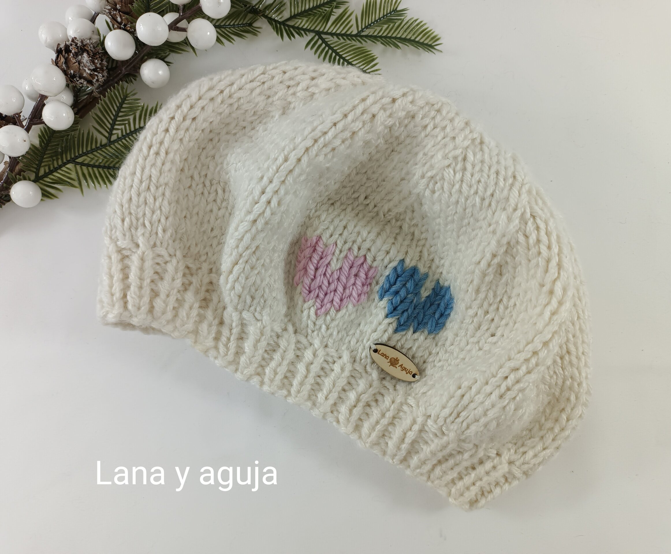 Boina tejida a mano para mujer, Boina bordada, hecho a mano. VARIOS COLORES - 9