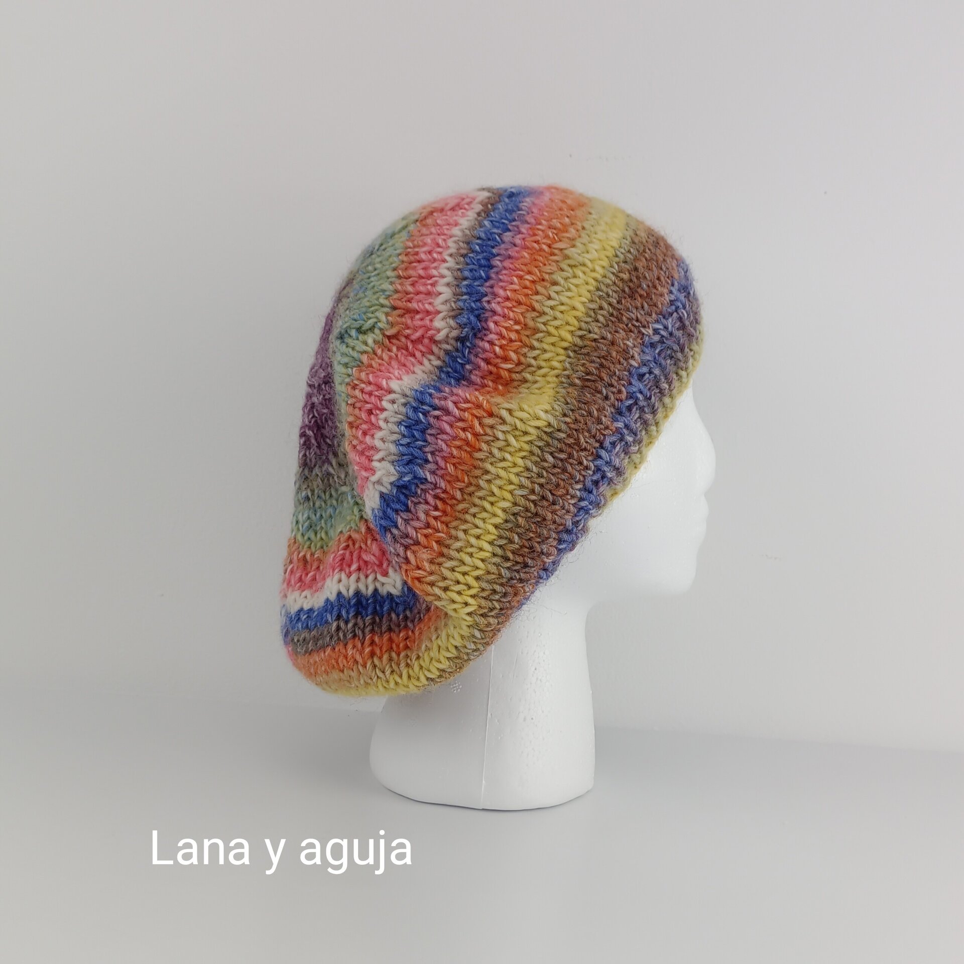 Boina tejida a mano, boina para mujer, gorro de lana, boina de lana. - 2