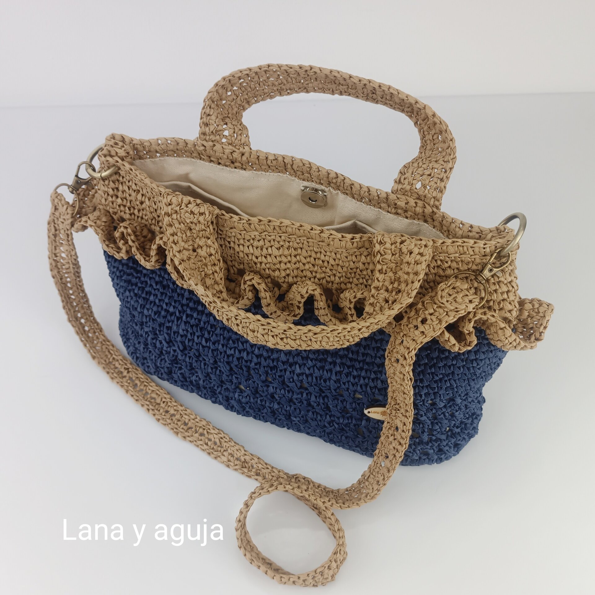 Bolso de crochet, bolso de hombro, tejido a mano, estilo doctor. - 4
