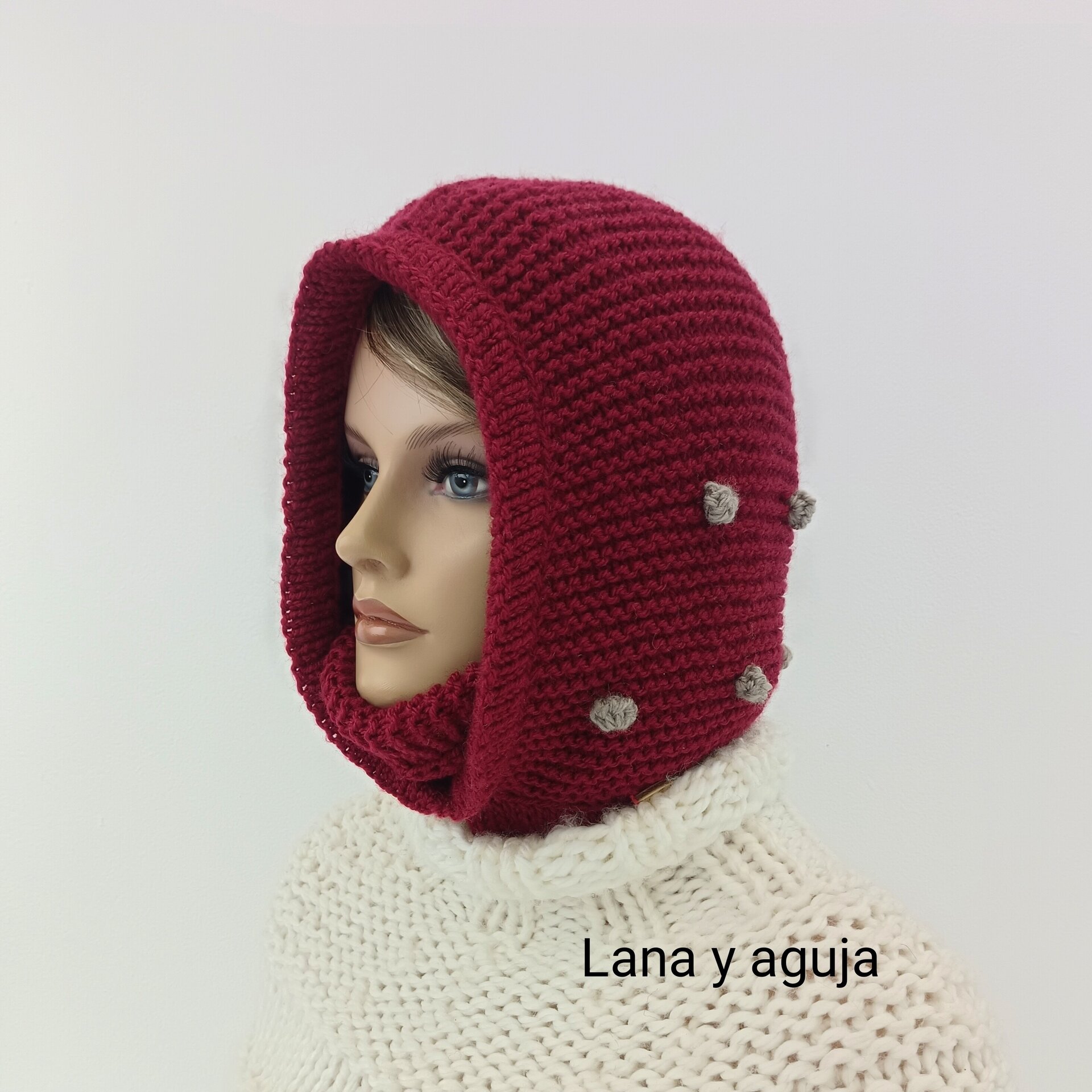 Balaclava tejida para mujer. Tejido a mano. - 2