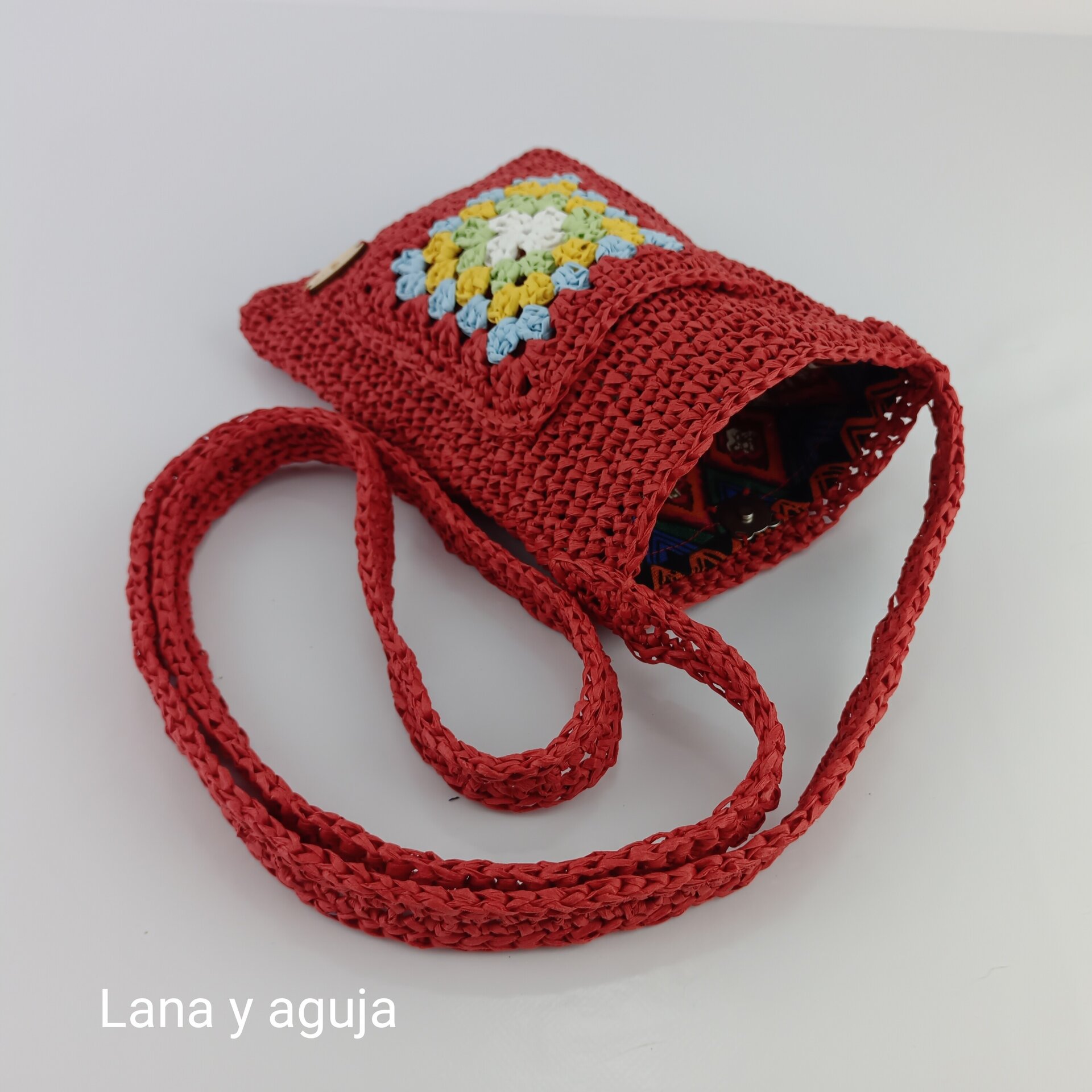 Bolso de crochet, bolso de hombro, tejido a mano, diseño original. - 7