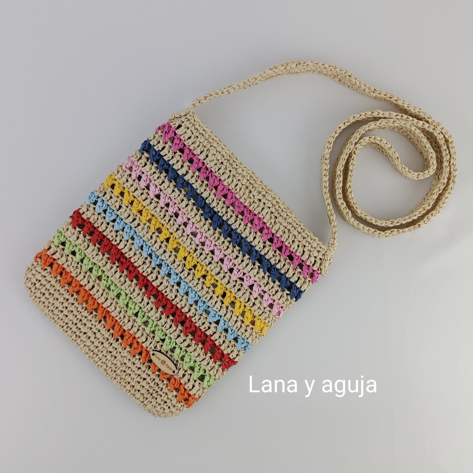 Bolso de crochet, bolso de hombro, tejido a mano, diseño original. - 2