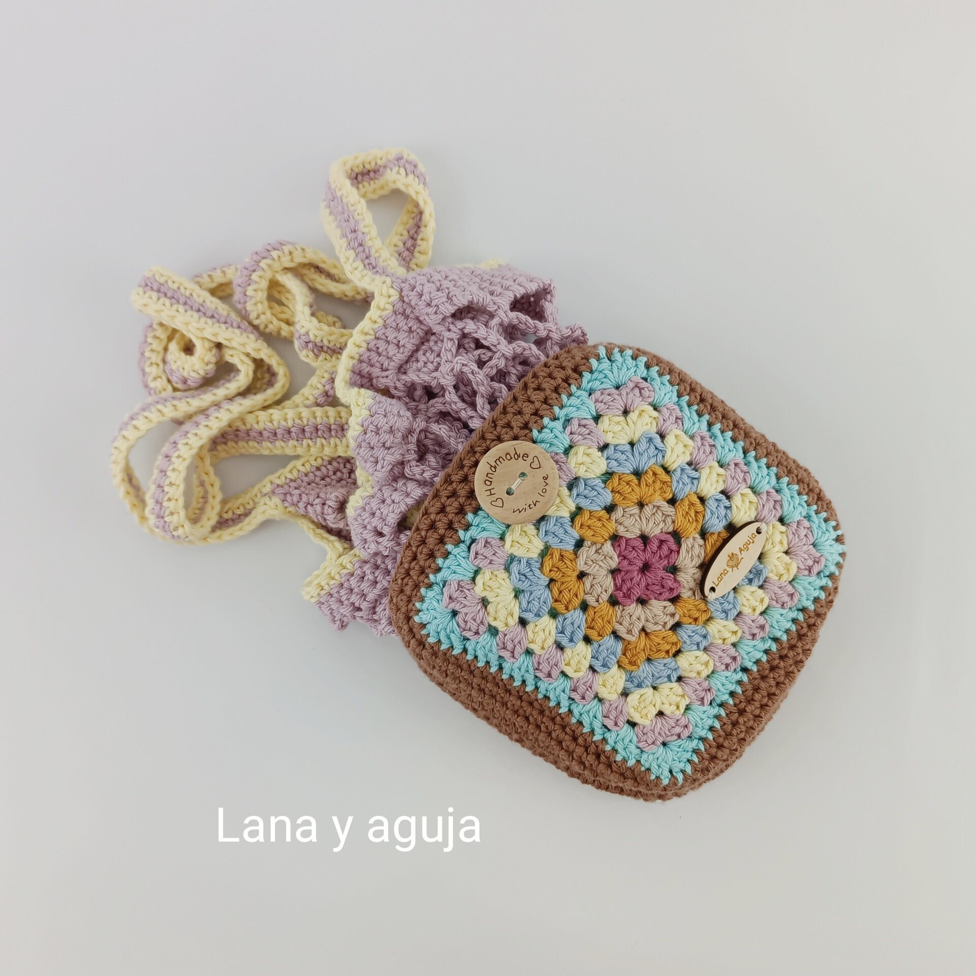 Bolsa de red tejida en crochet plegable - 8