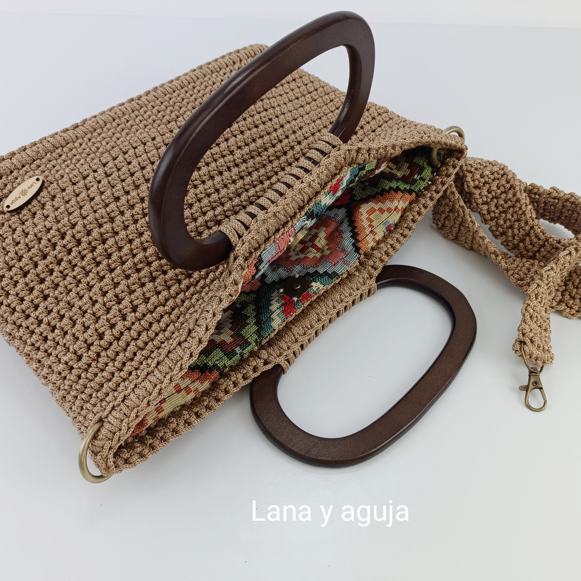 Bolso de crochet, bolso de hombro, tejido a mano, estilo doctor. - 3