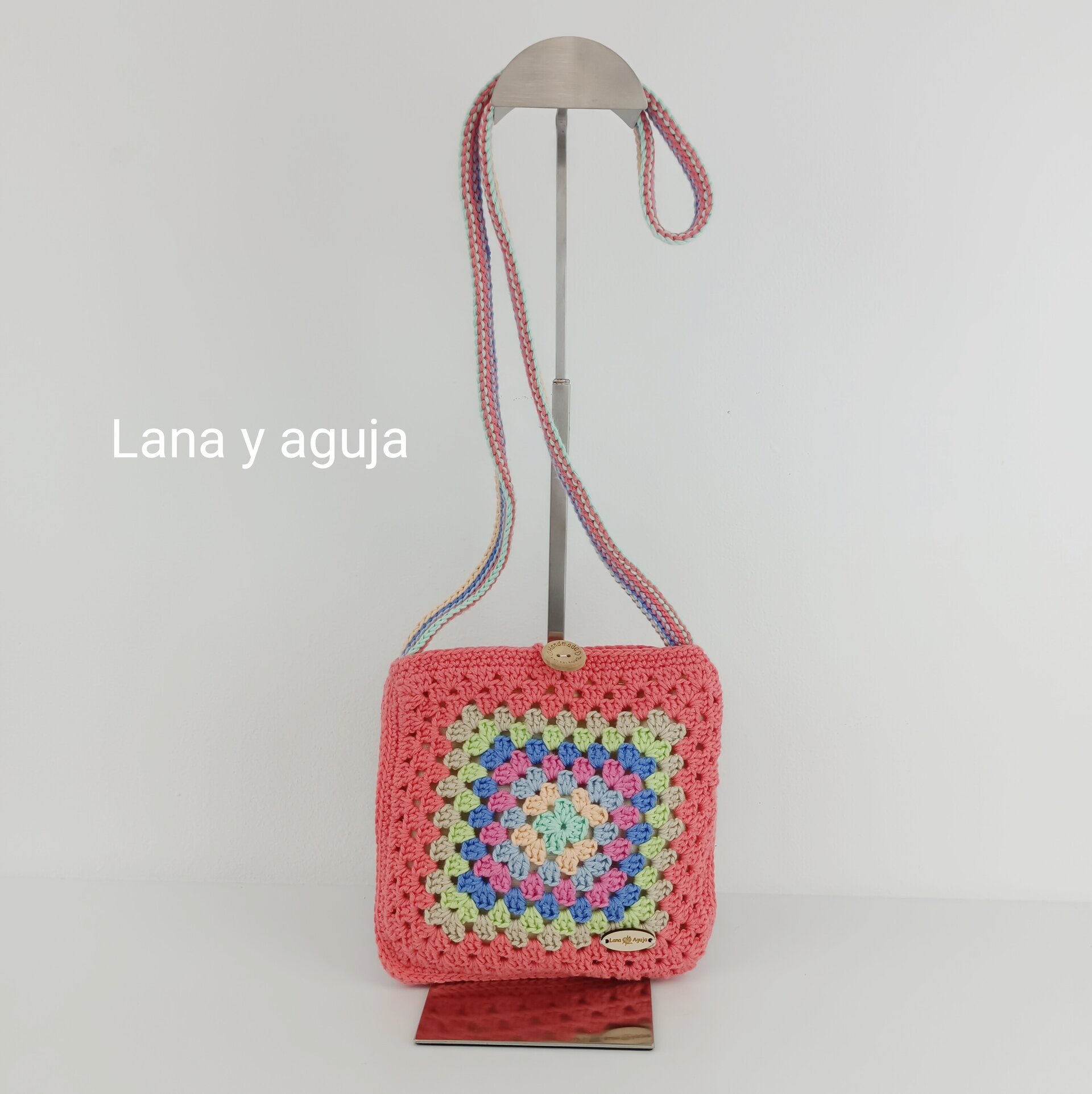 Bolso de crochet, bolso de hombro, tejido a mano, diseño original. - 3