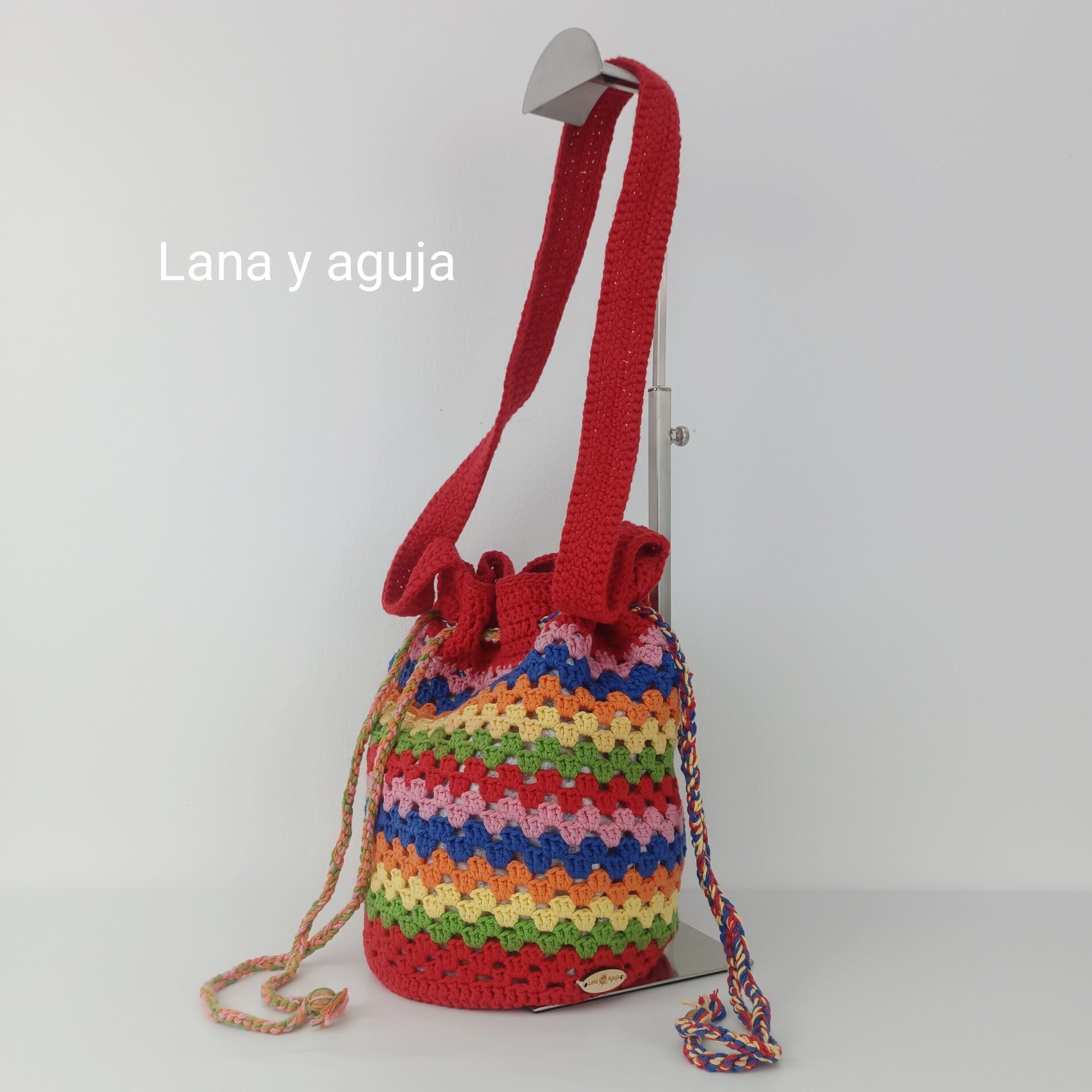 Bolso de crochet, bolso de hombro, tejido a mano. VARIOS COLORES - 3