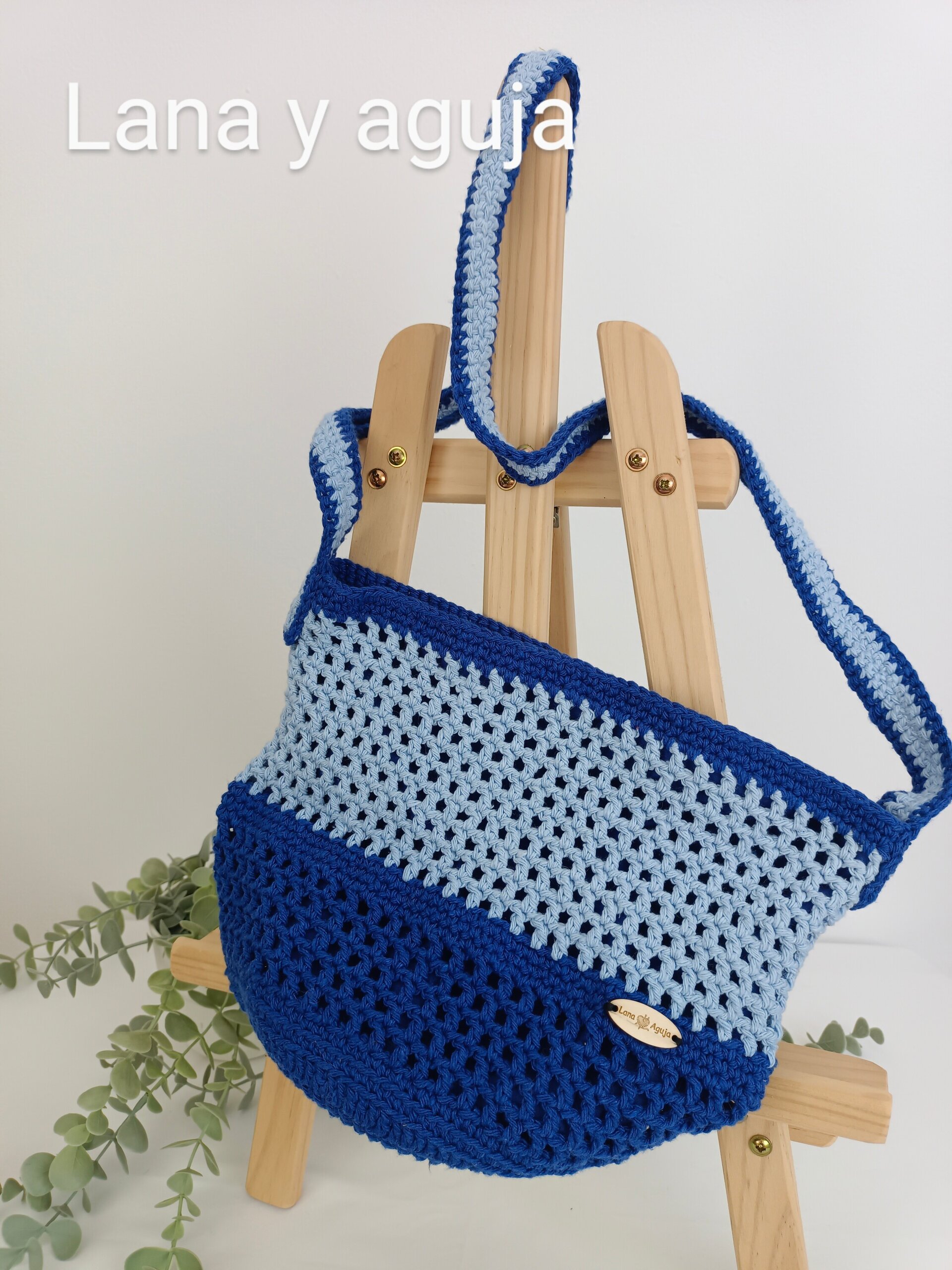 Bolso de crochet, bolso de hombro, tejido a mano, diseño original. - 4