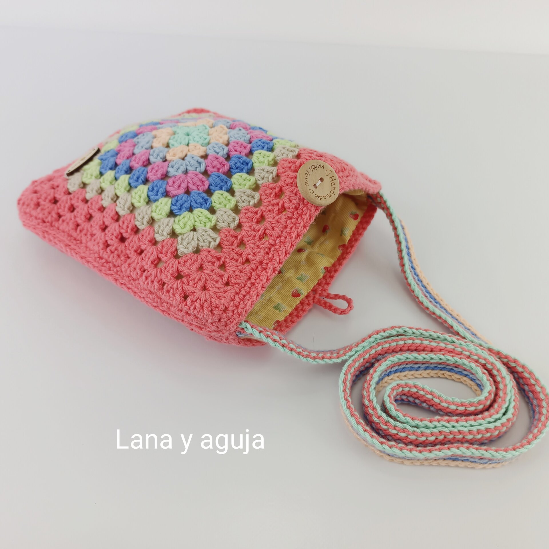 Bolso de crochet, bolso de hombro, tejido a mano, diseño original. - 4