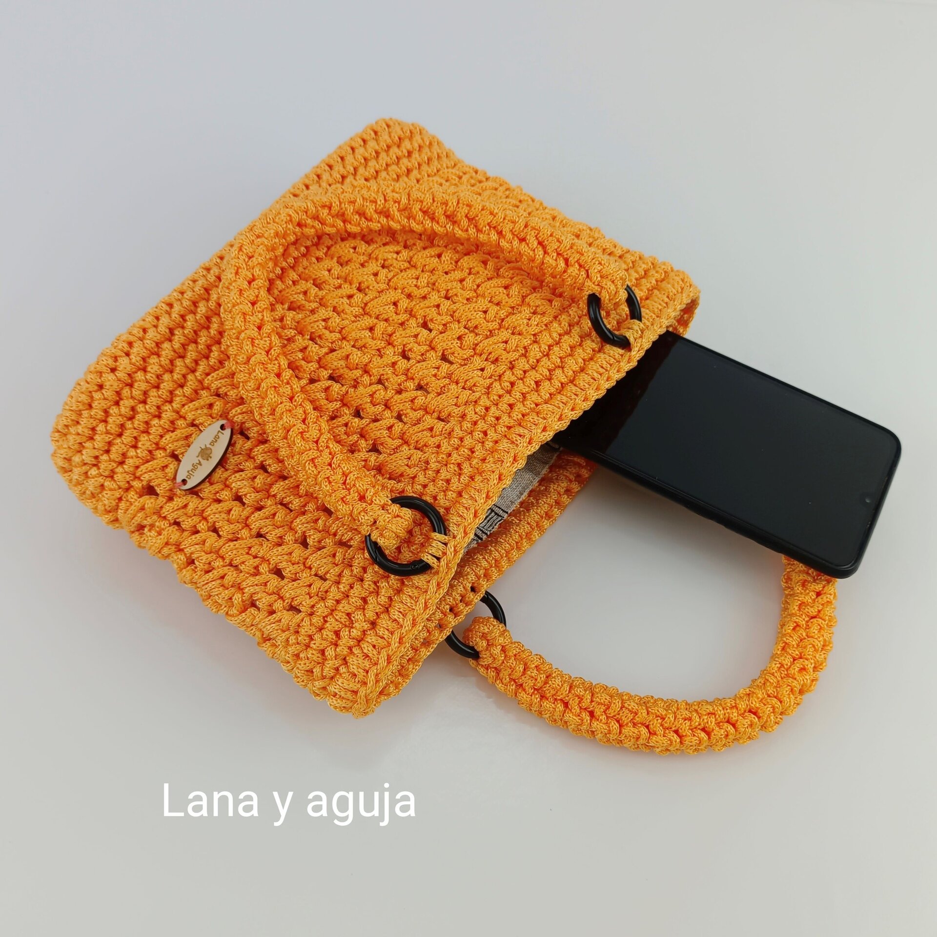 Bolso modelo Valentina, tejido a mano, Mini bolso. - 15
