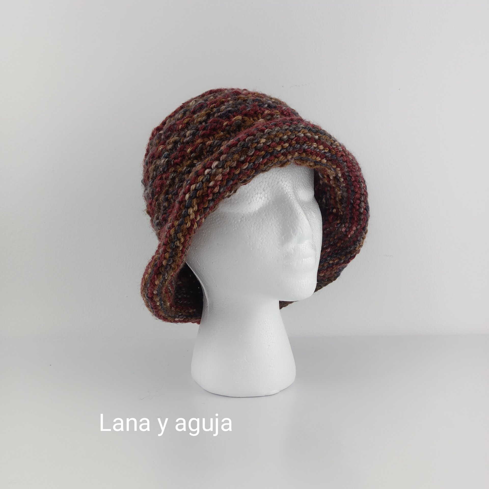 Gorro de lana, sombrero con visera, gorro marrón. - 3