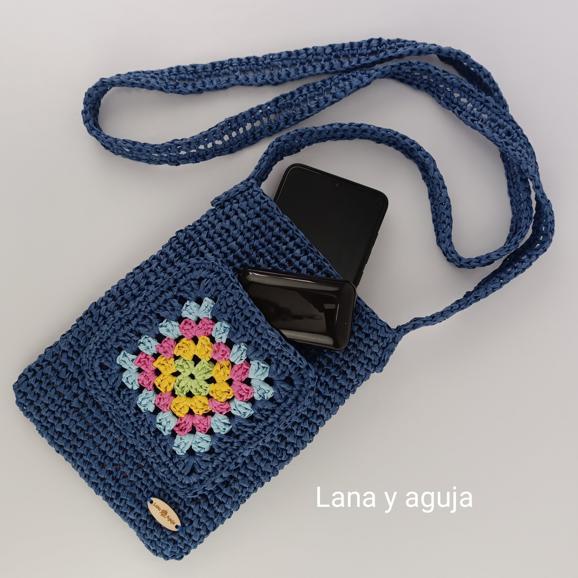 Bolso de crochet, bolso de hombro, tejido a mano, diseño original. - 4