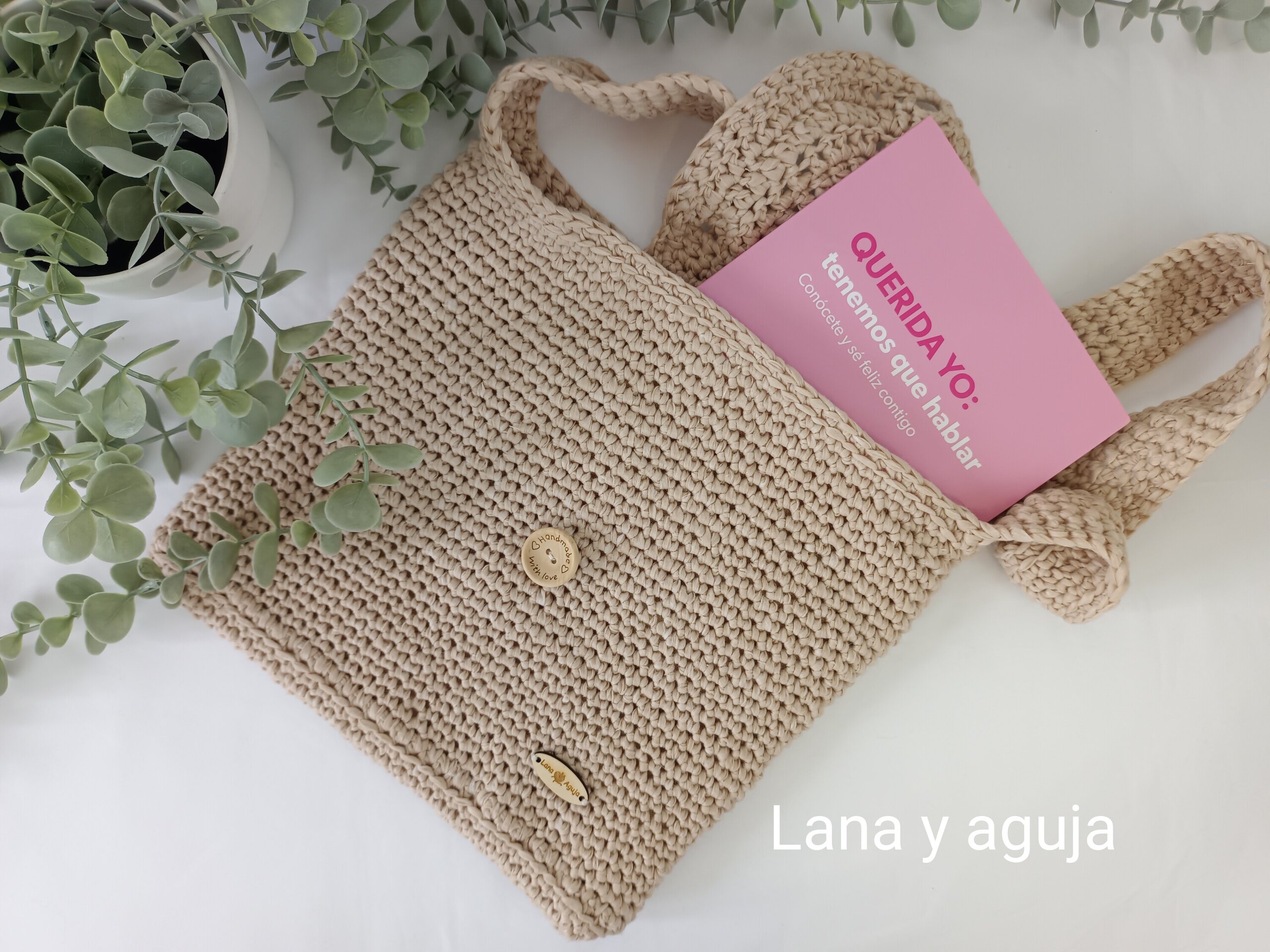 Bolso de crochet, bolso de hombro, tejido a mano, diseño original. - 3