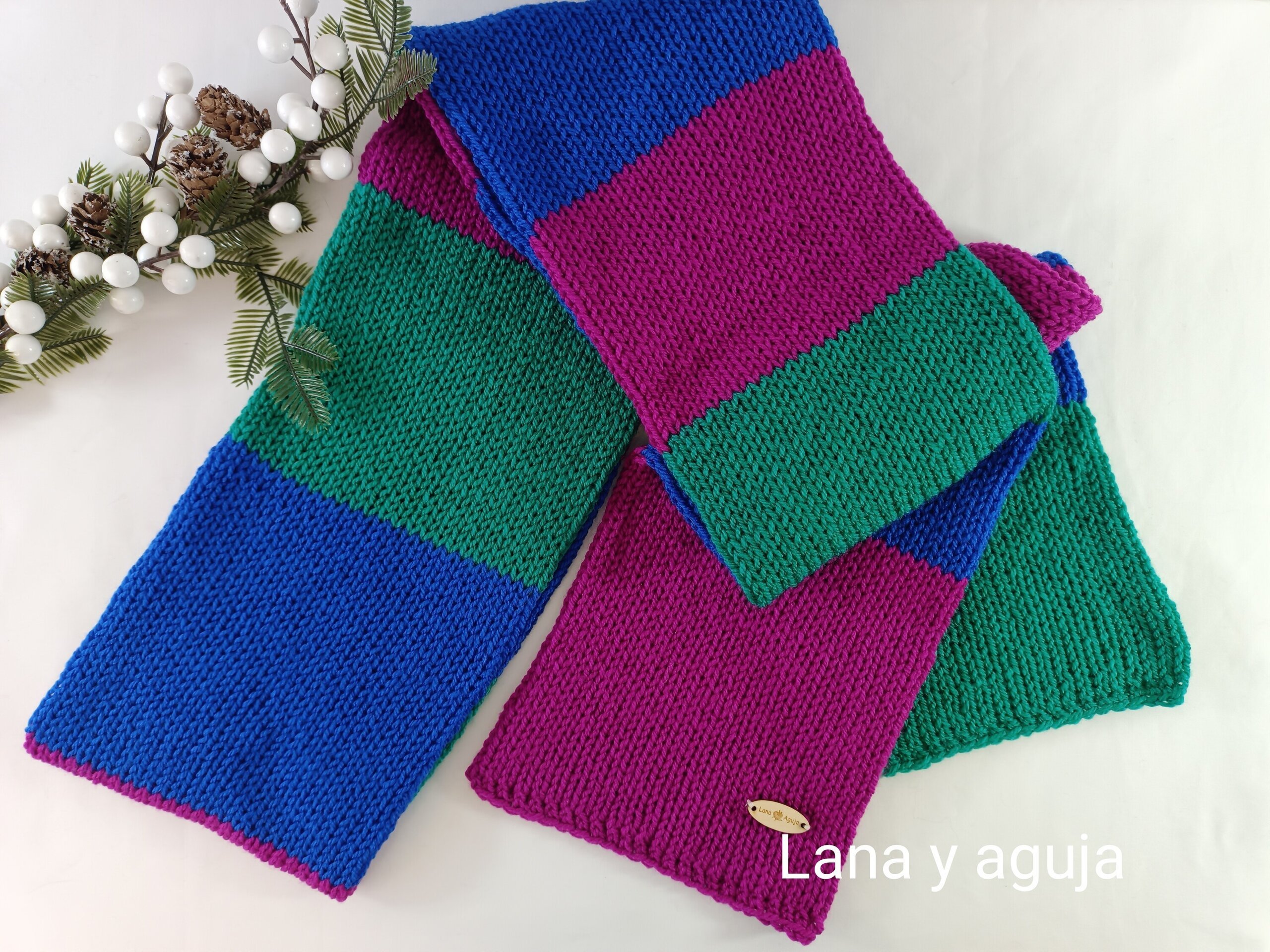 Bufanda de lana, tejido doble, suave. VARIOS COLORES - 10