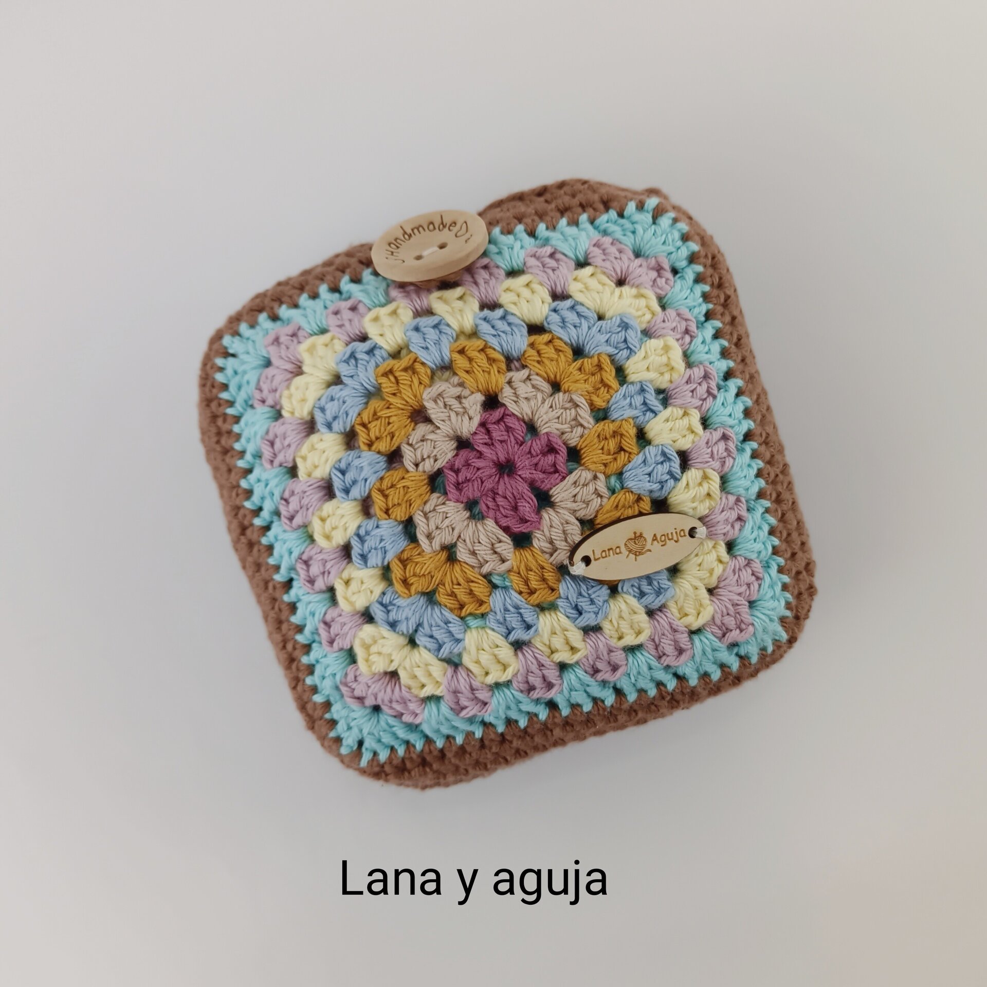 Bolsa de red tejida en crochet plegable - 9