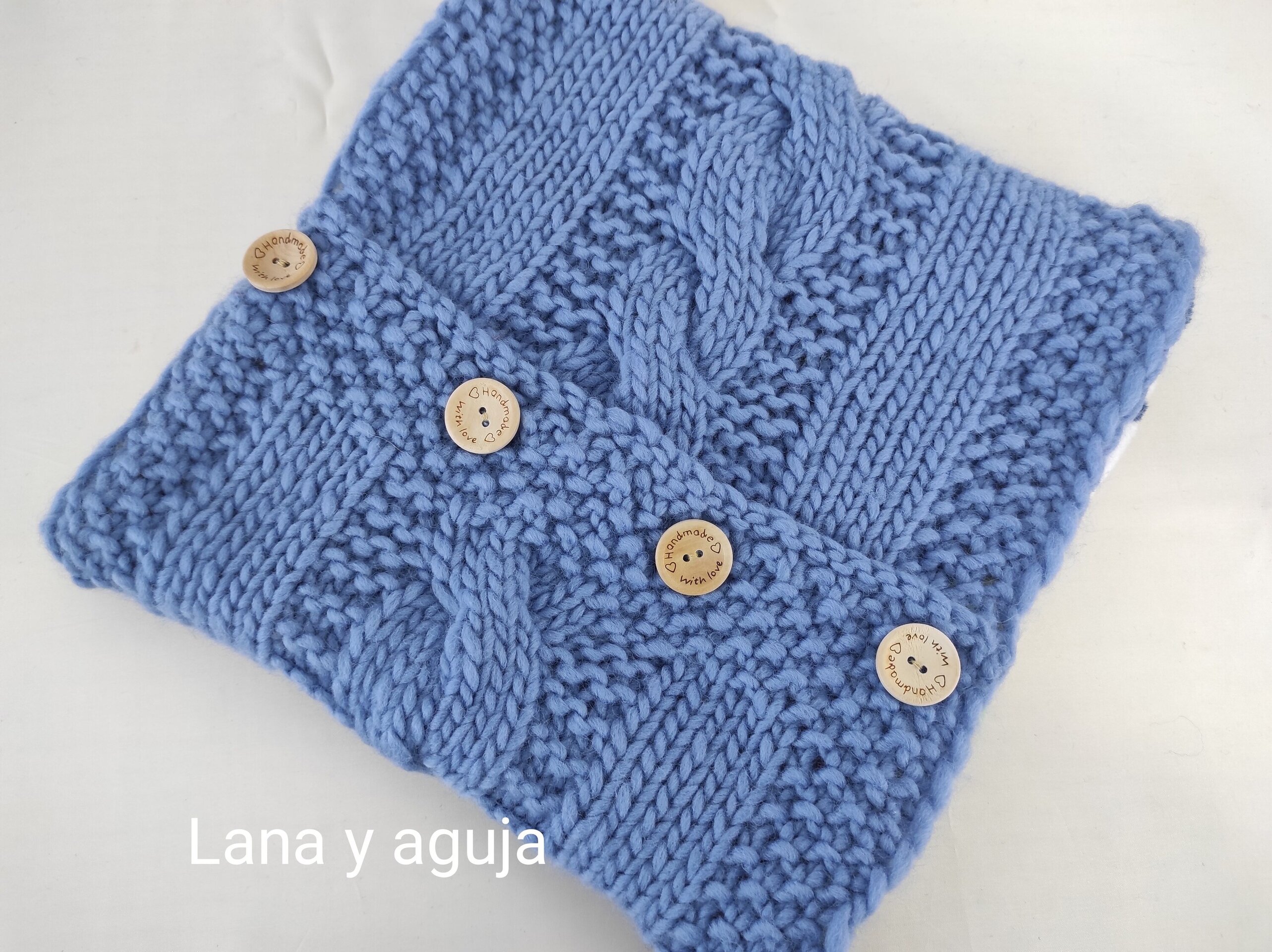 Cuello de lana forrado tejido a mano, bufanda de unisex. - 3