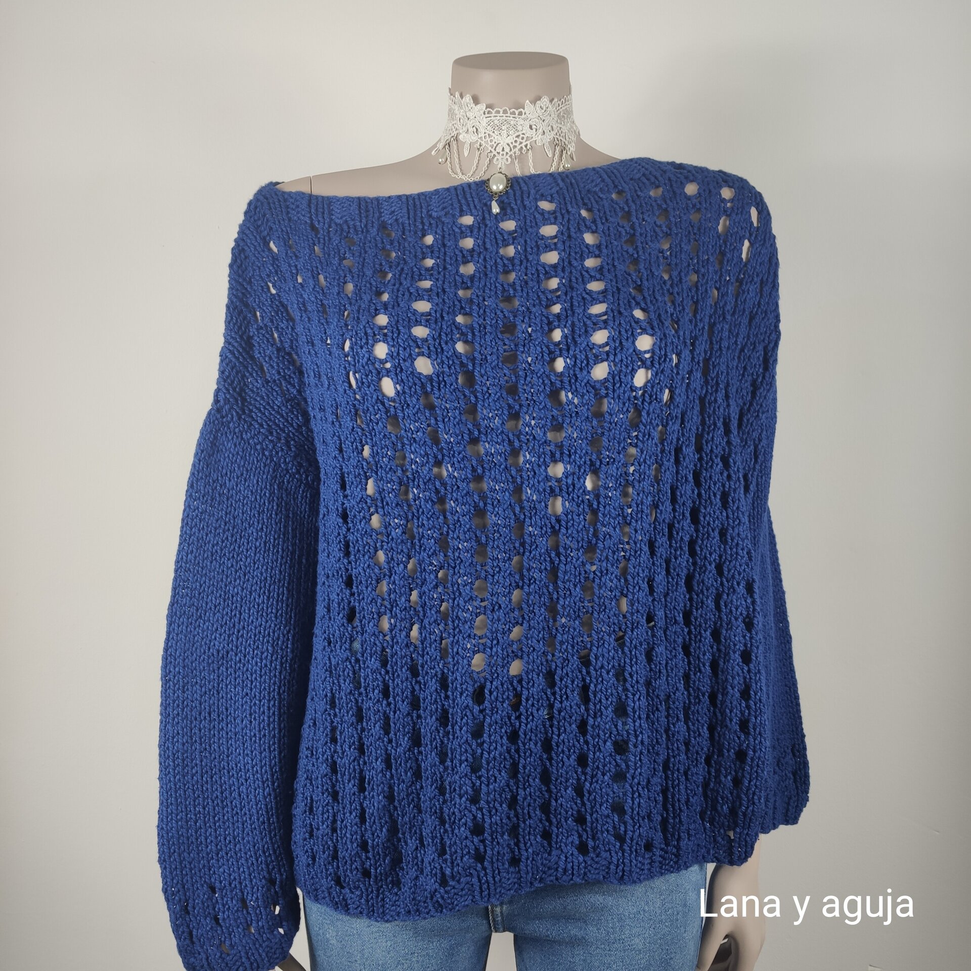 Jersey de algodón hecho a mano. Talla L. - 4