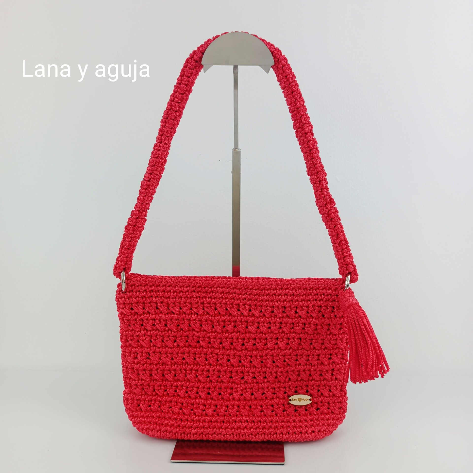 Bolso de crochet, Modelo Amai, bolso de hombro. - 6