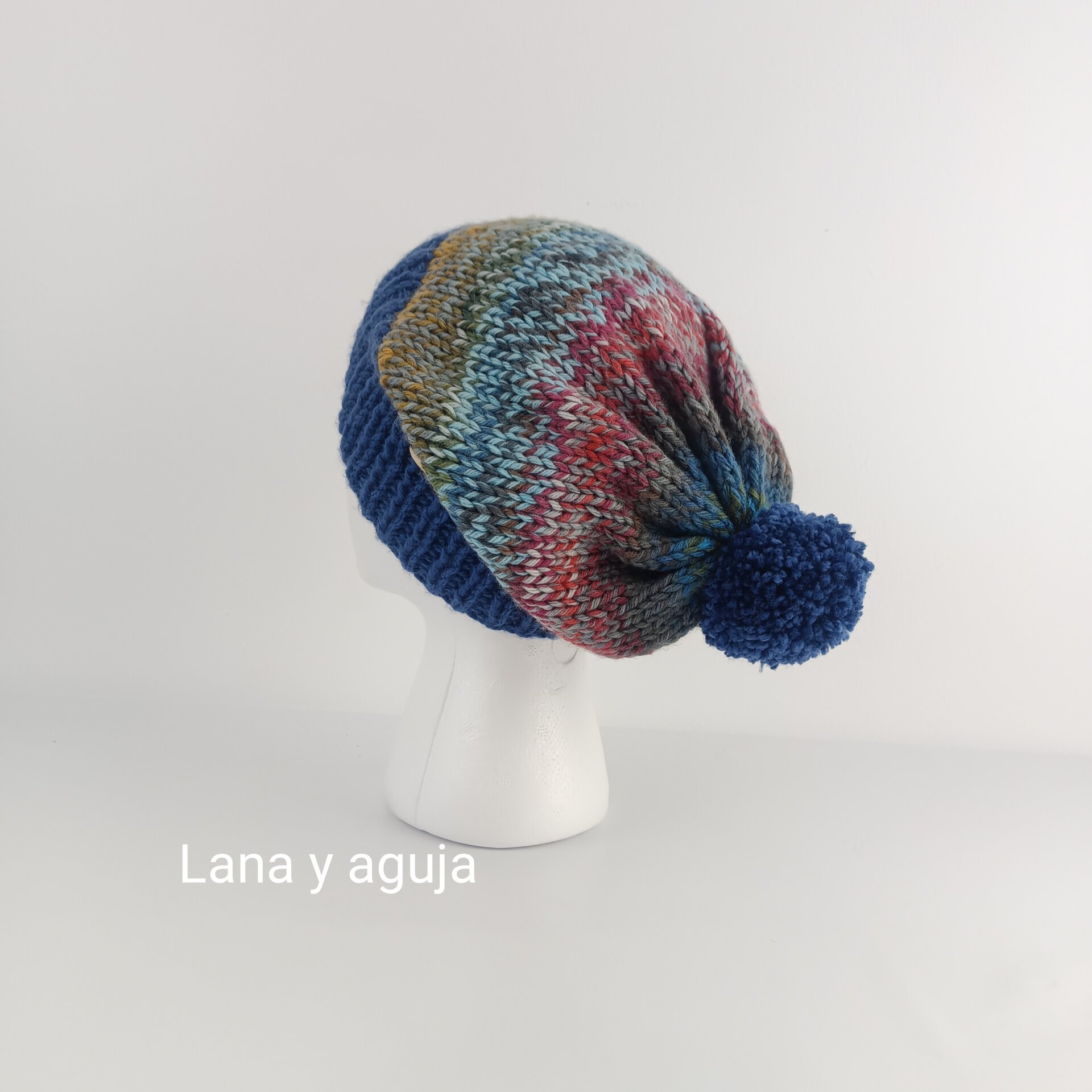 Gorro tejido invierno, gorro de lana largo, gorro mujer. - 2