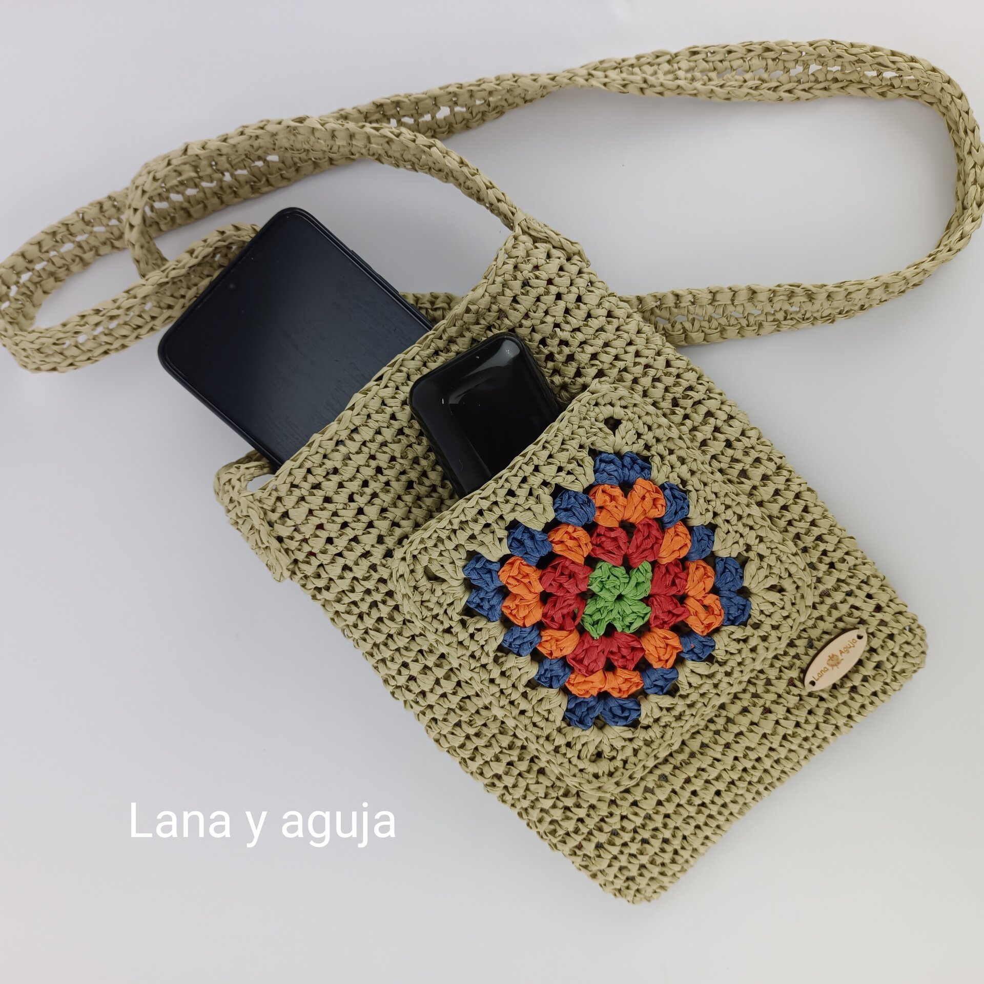Bolso de crochet, bolso de hombro, tejido a mano, diseño original. - 4