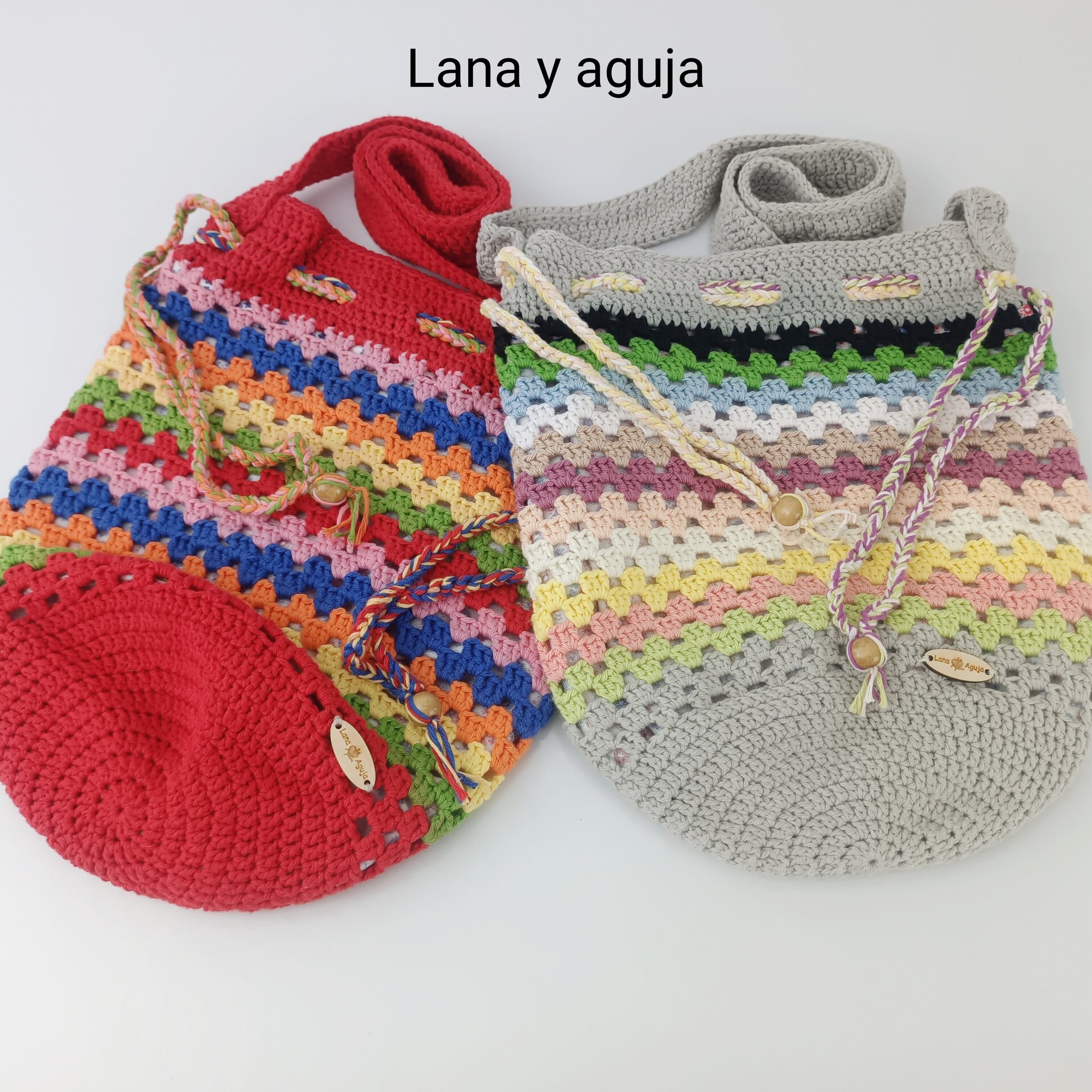 Bolso de crochet, bolso de hombro, tejido a mano. VARIOS COLORES - 10