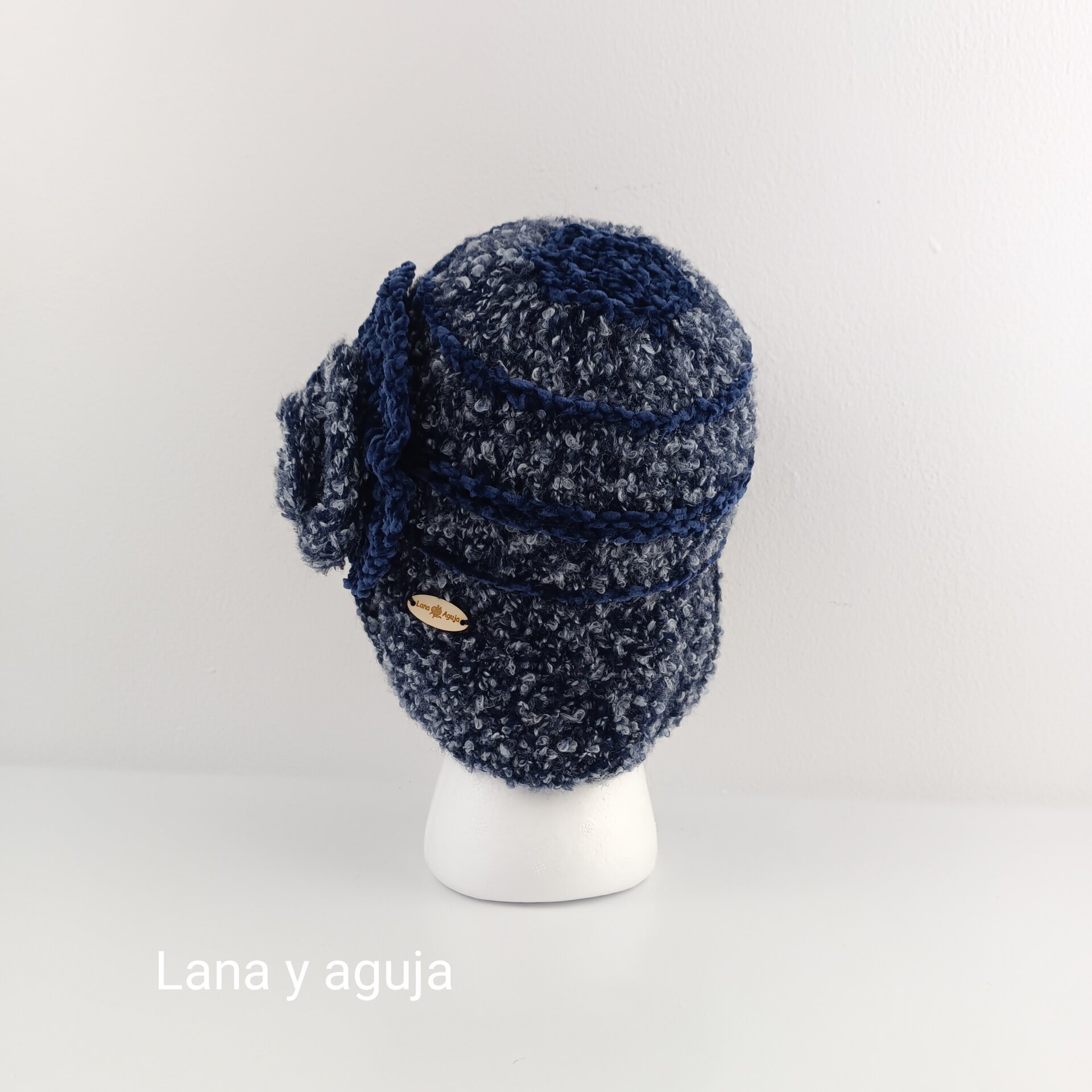 Fedora de lana, sombrero tejido a mano, gorro estilo años 20. - 2