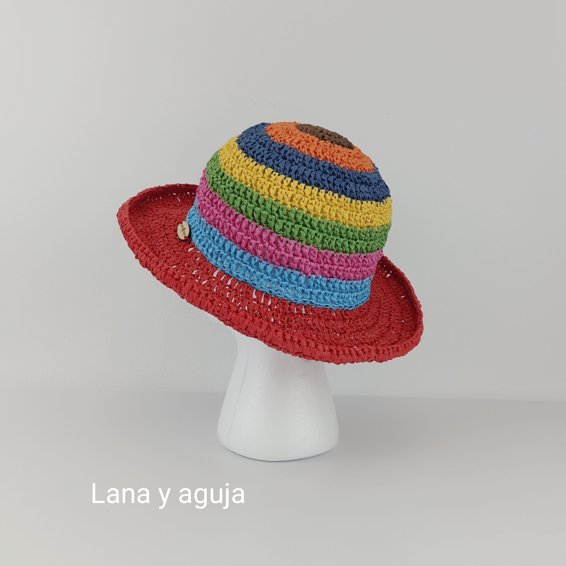 Sombrero de mujer para verano, pamela, sombrero de playa de rafia. - 7