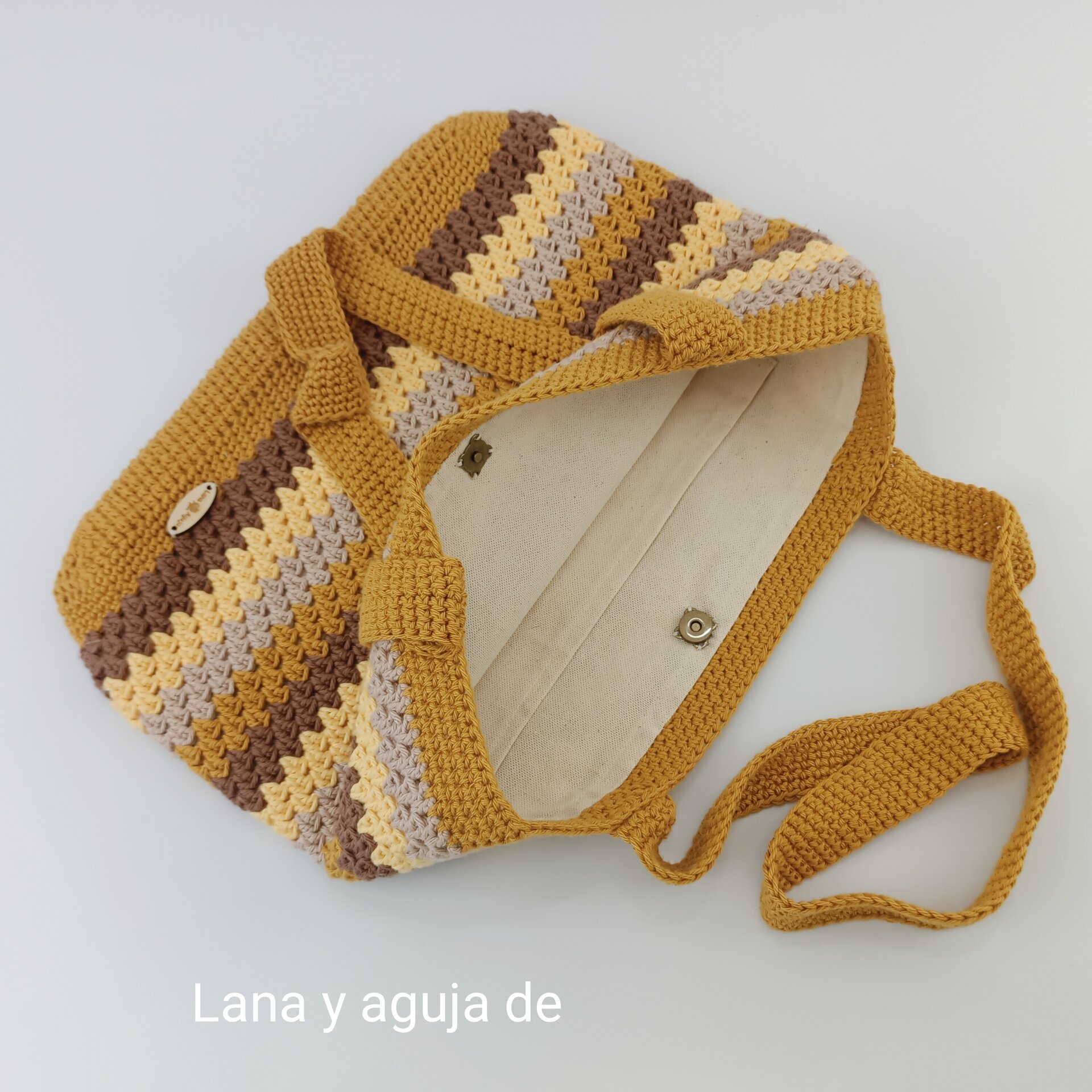 Bolso de crochet, bolso de asas, tejido a mano, VARIOS COLORES. - 8
