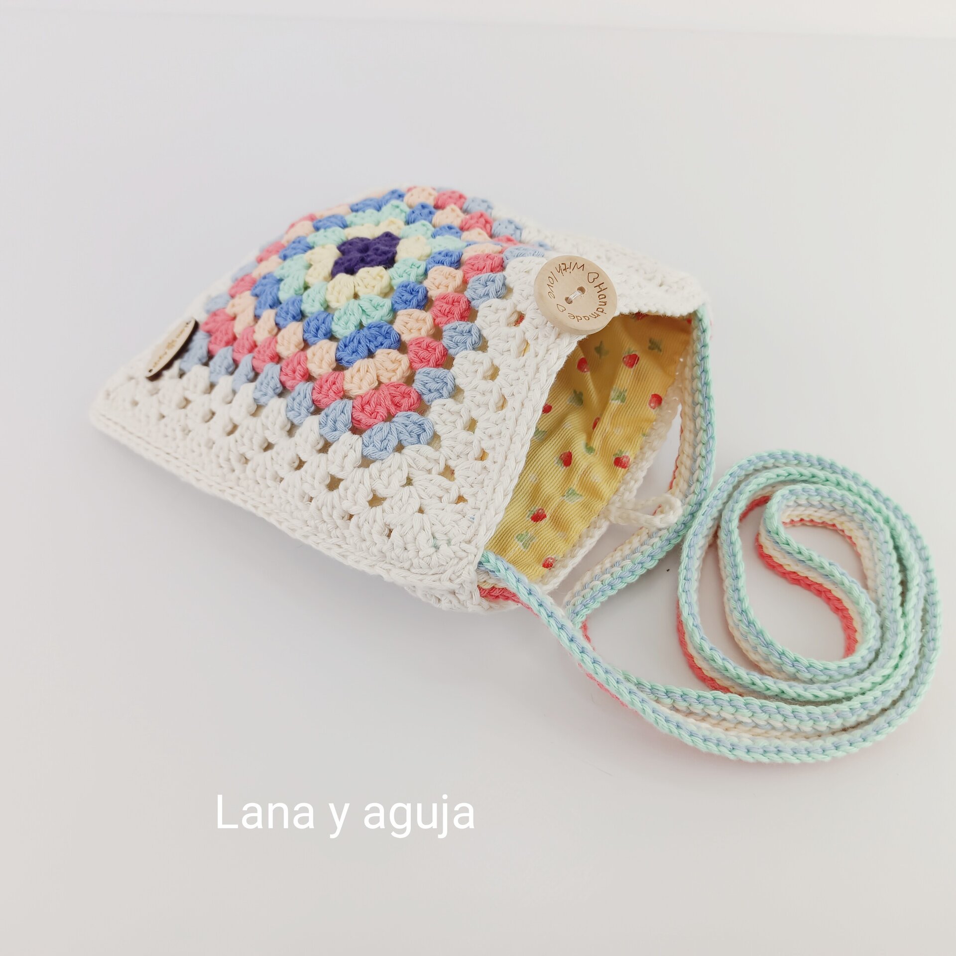 Bolso de crochet, bolso de hombro, tejido a mano, diseño original. - 7