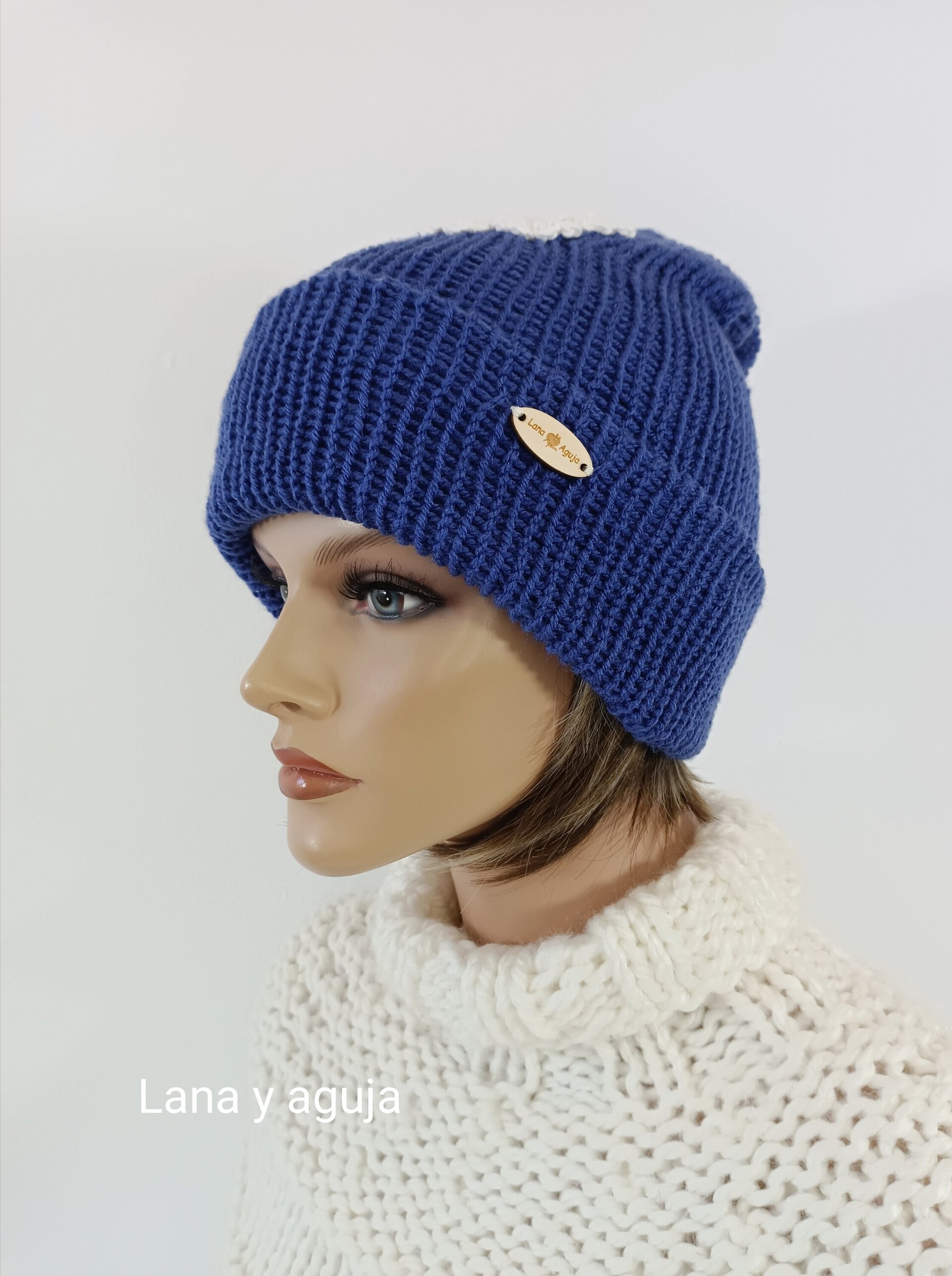 Gorro de lana largo, unisex, copo de nieve. VARIOS COLORES - 5