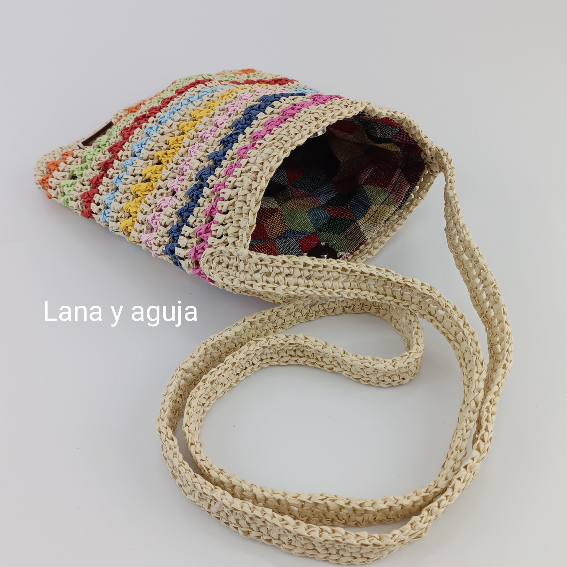 Bolso de crochet, bolso de hombro, tejido a mano, diseño original. - 3