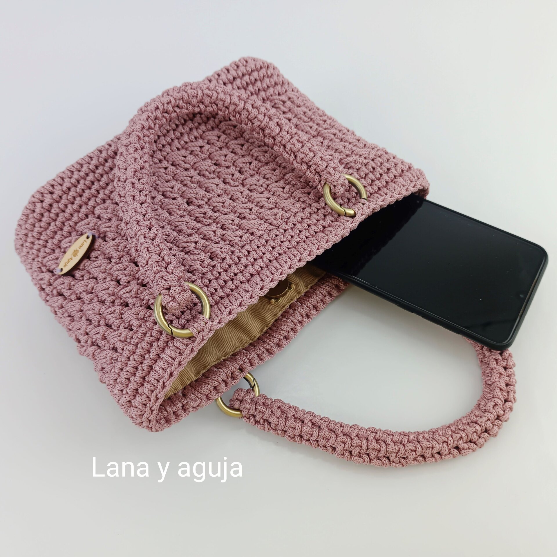 Bolso modelo Valentina, tejido a mano, Mini bolso. - 6