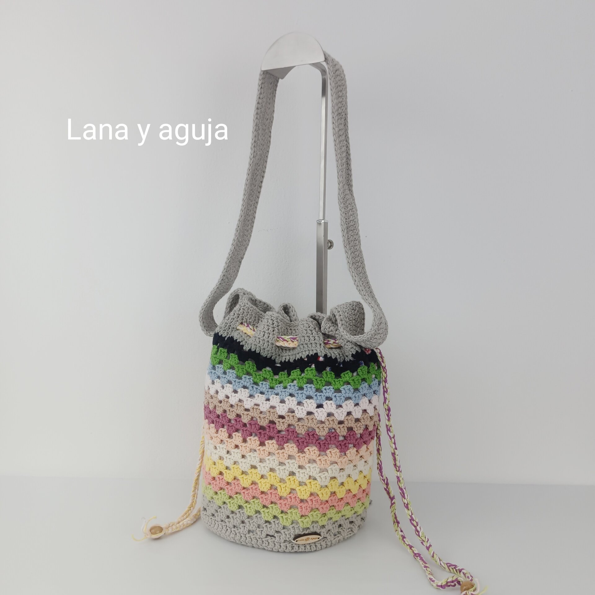 Bolso de crochet, bolso de hombro, tejido a mano. VARIOS COLORES - 7