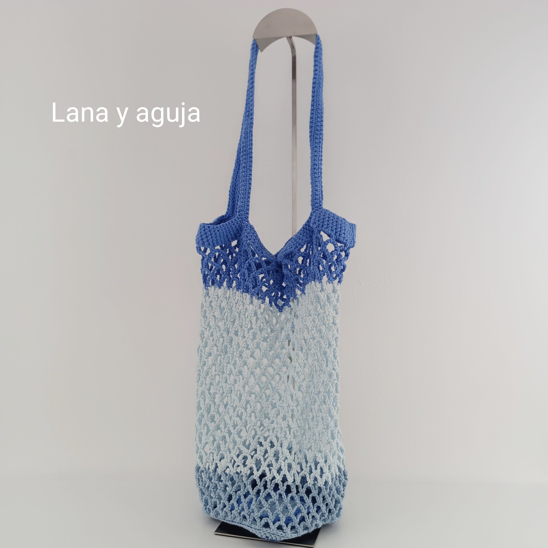 Bolsa de red tejida en crochet plegable - 2