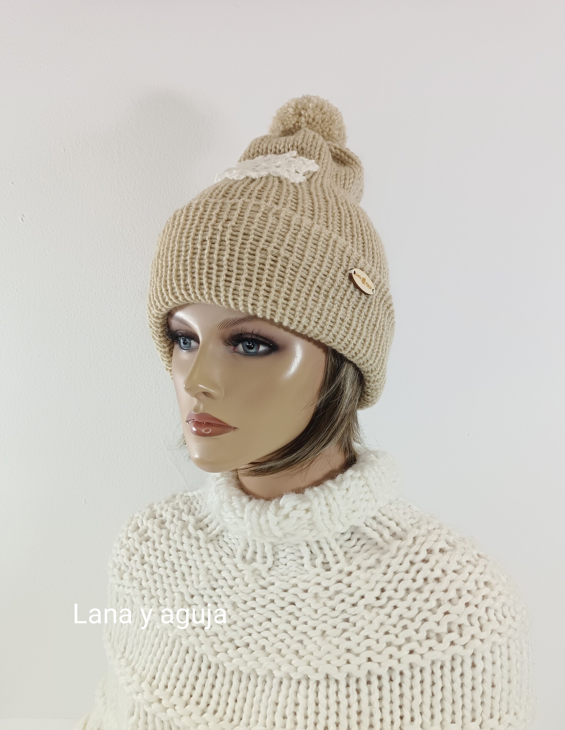 Gorro de lana largo, unisex, copo de nieve. VARIOS COLORES - 11