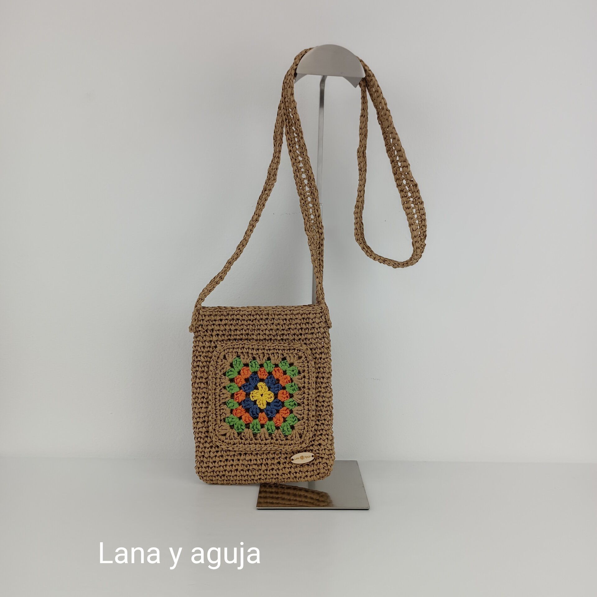 Bolso de crochet, bolso de hombro, tejido a mano, diseño original. - 10