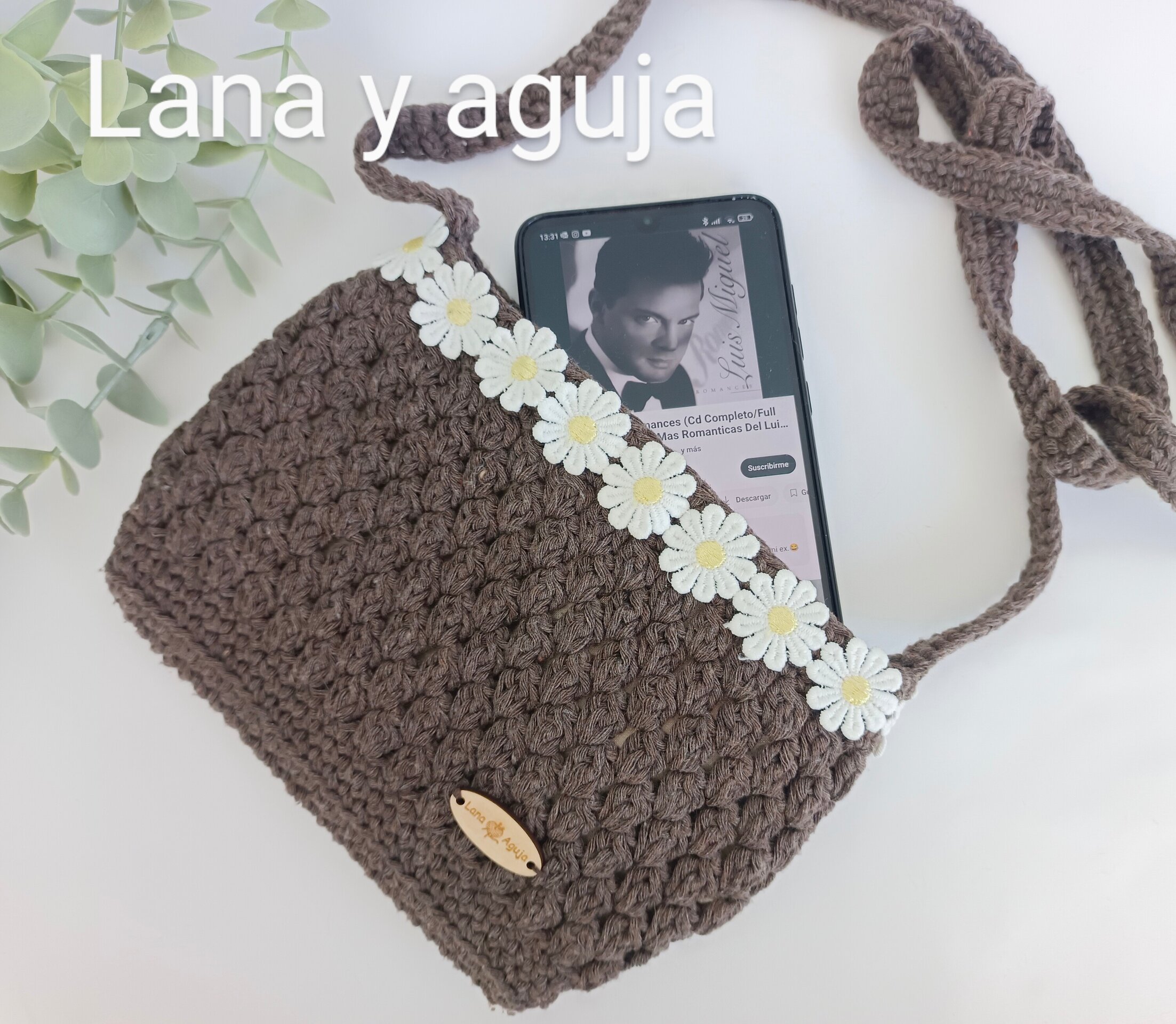 Bolso de crochet, bolso de hombro, tejido a mano, diseño original. - 3