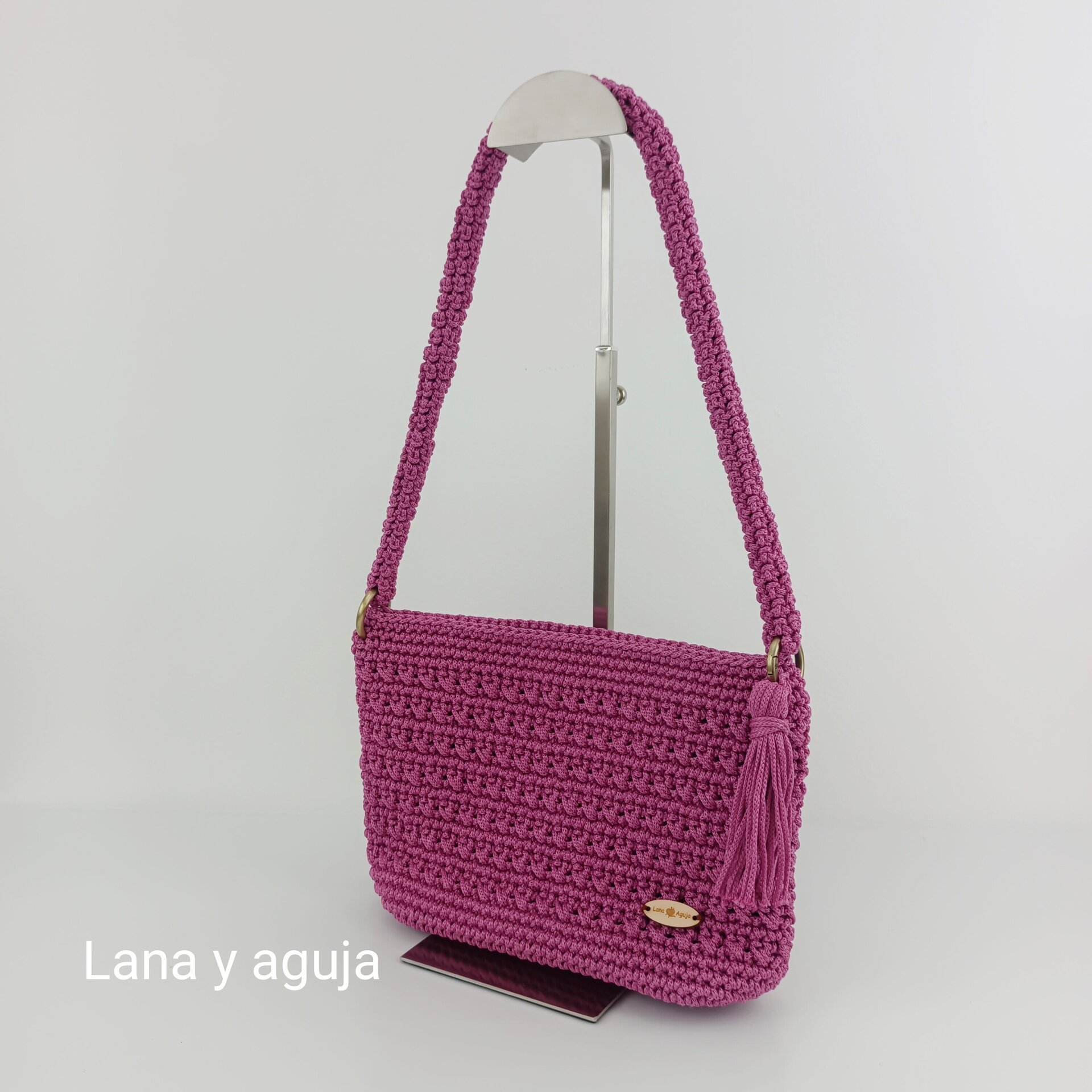 Bolso de crochet, Modelo Amai, bolso de hombro. - 3