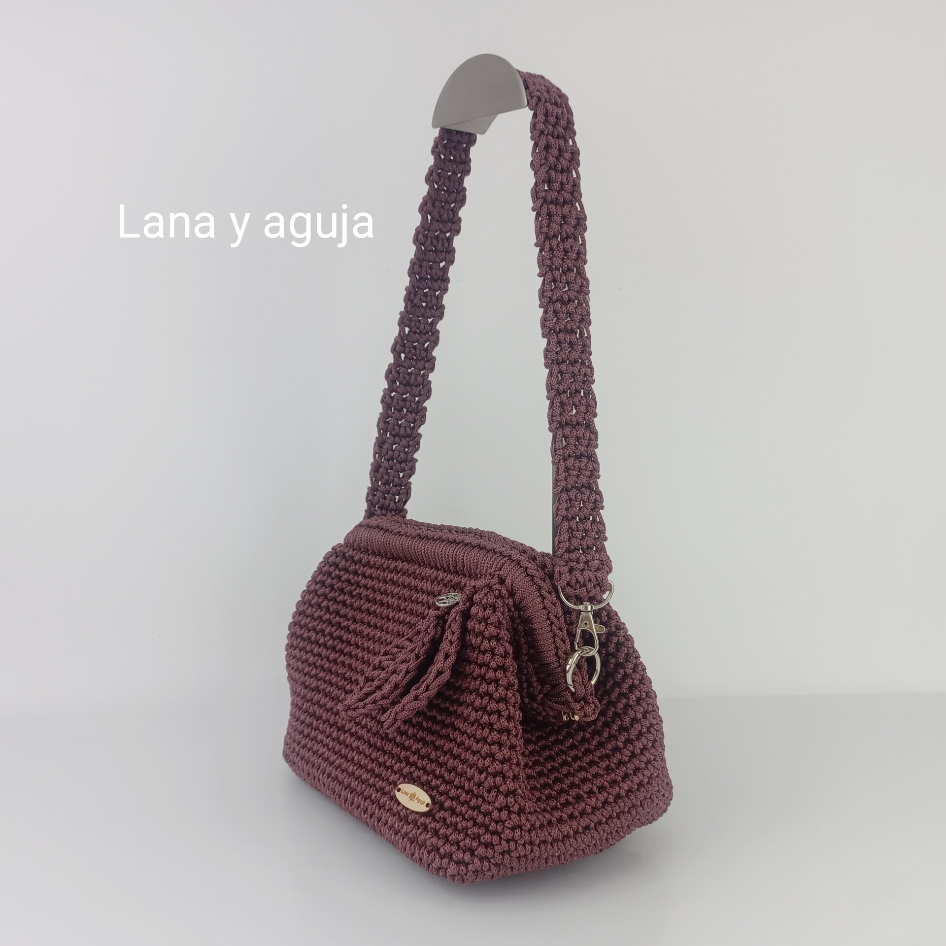 Bolso de crochet, bolso de hombro, tejido a mano, estilo doctor. - 2