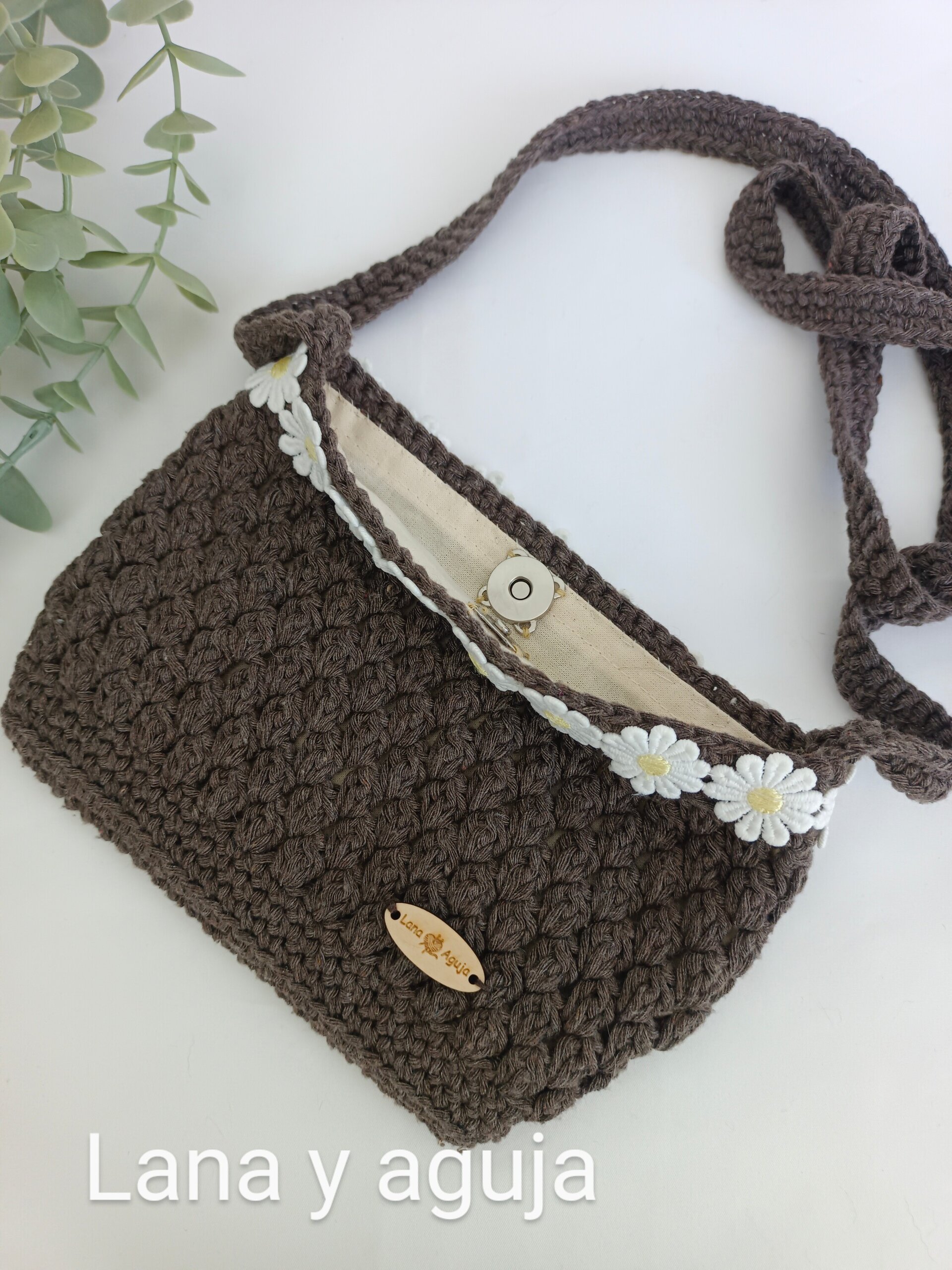 Bolso de crochet, bolso de hombro, tejido a mano, diseño original. - 2