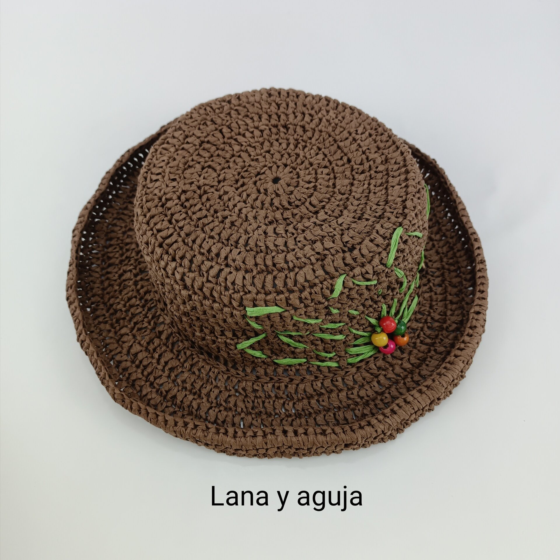 Sombrero de mujer para verano, pamela, sombrero de playa de rafia. - 9