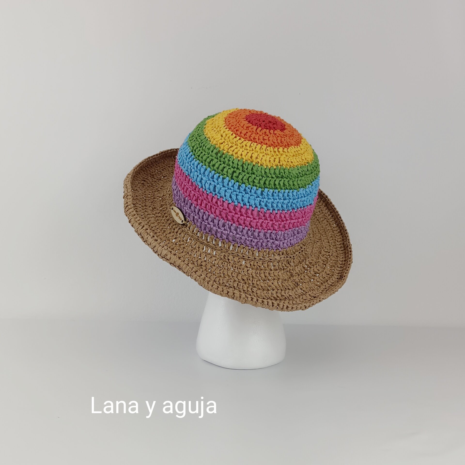 Sombrero de mujer para verano, pamela, sombrero de playa de rafia. - 3