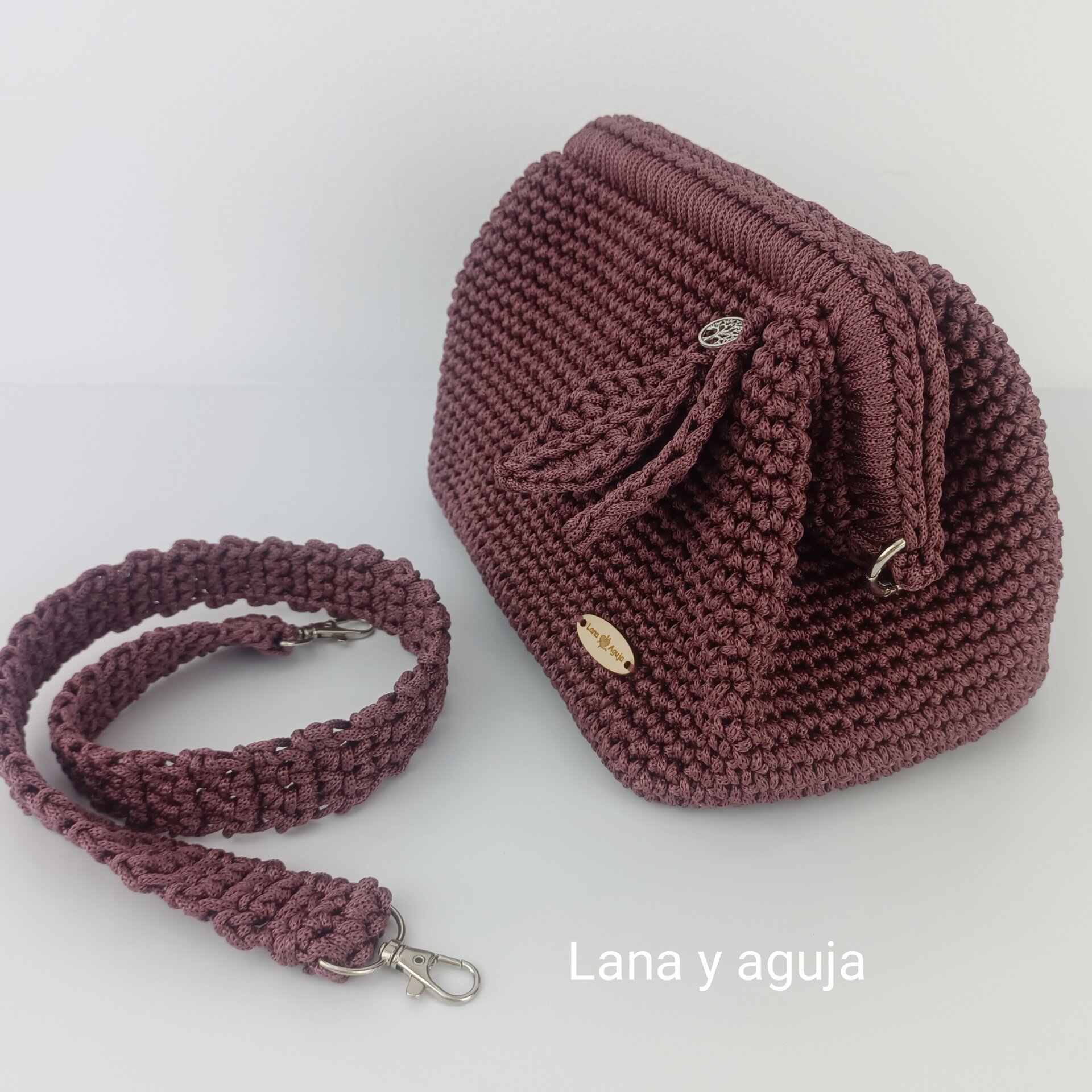 Bolso de crochet, bolso de hombro, tejido a mano, estilo doctor. - 5