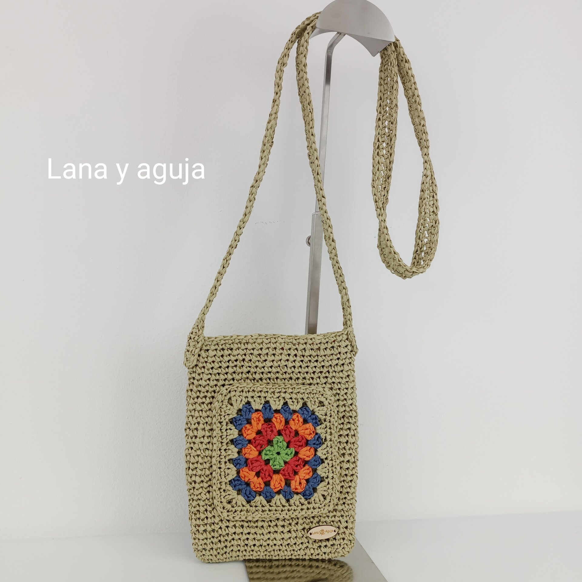 Bolso de crochet, bolso de hombro, tejido a mano, diseño original. - 2
