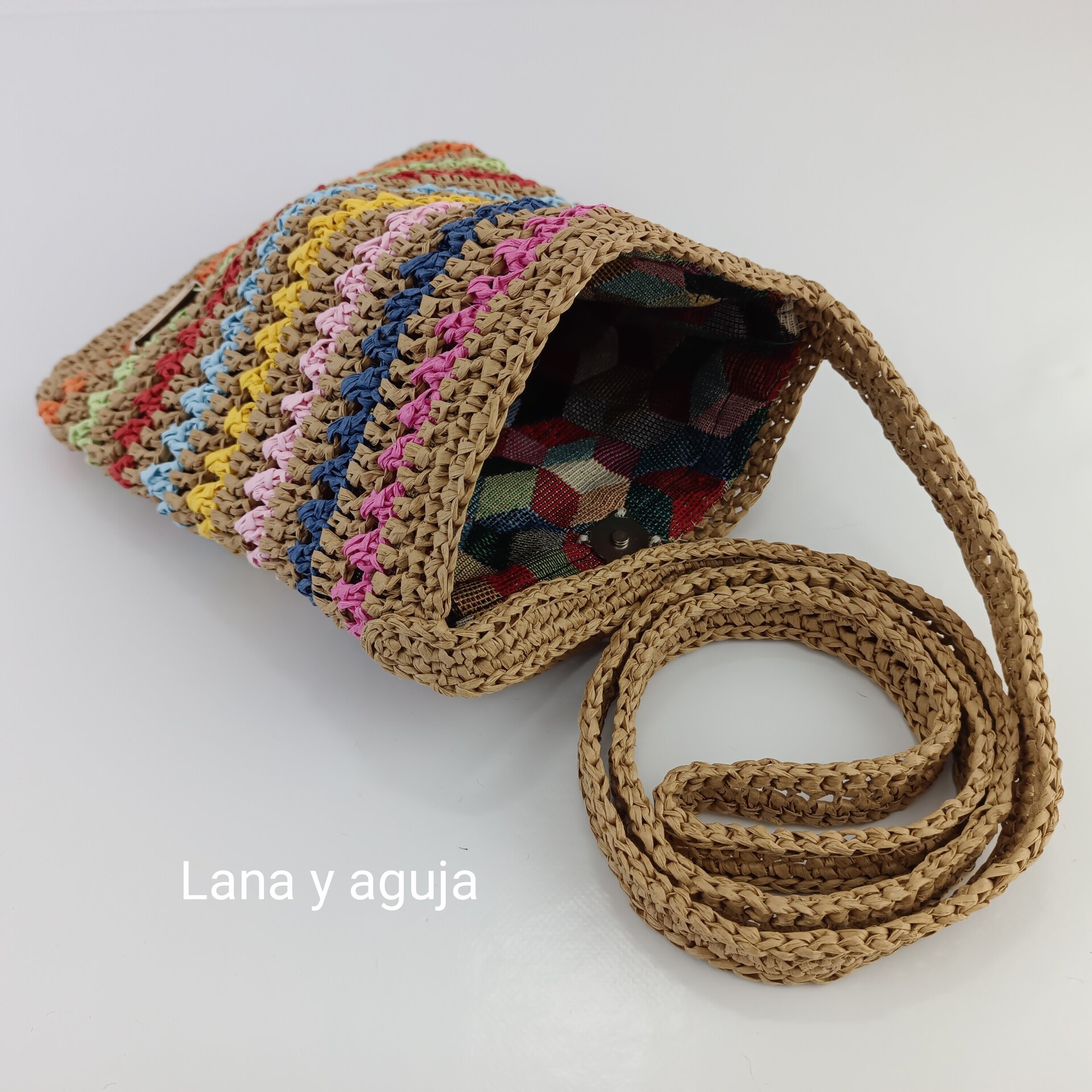 Bolso de crochet, bolso de hombro, tejido a mano, diseño original. - 9